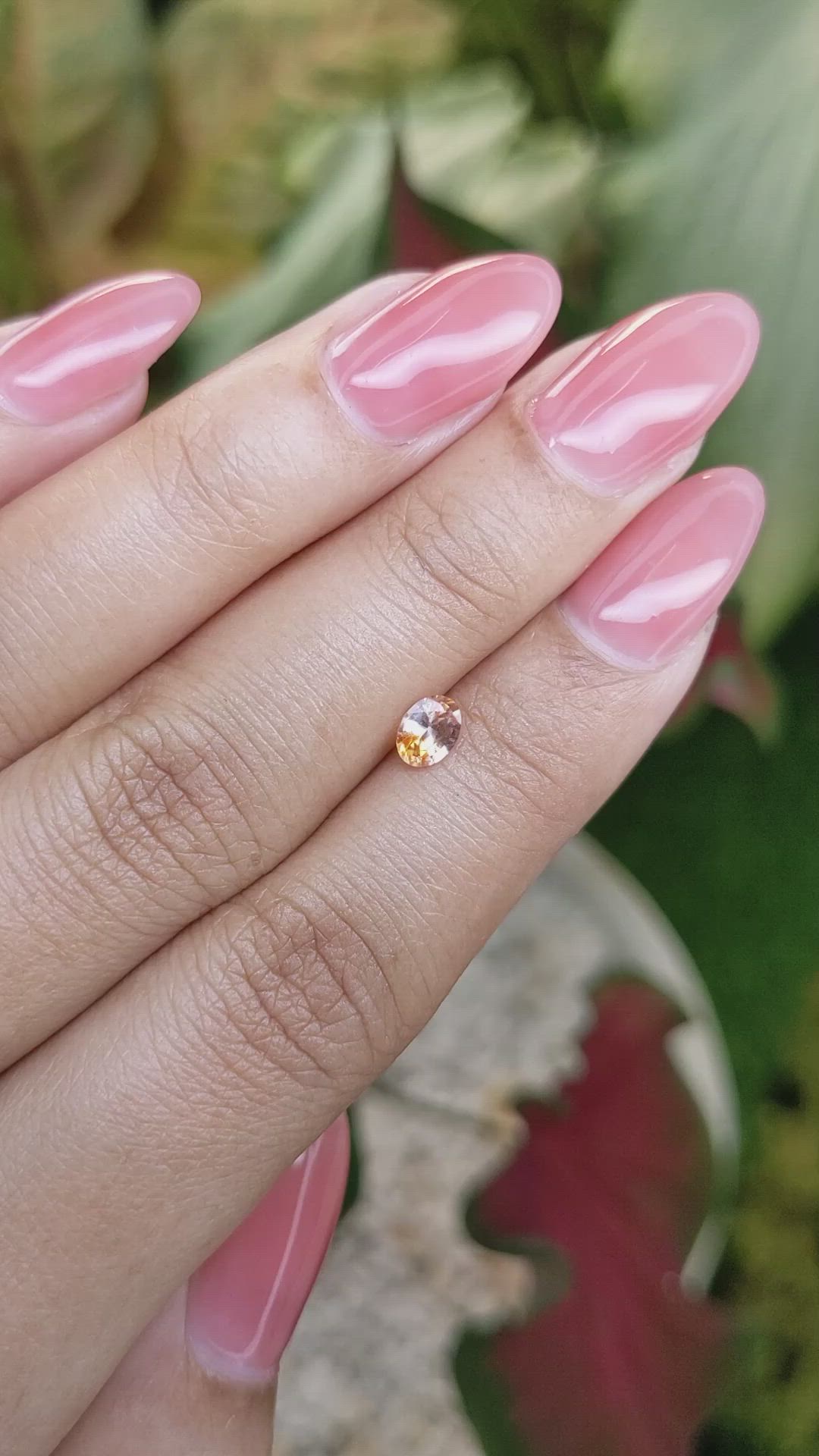 0.44 Ct. Padparadscha Sapphire from Ceylon (Sri Lanka) Size Video