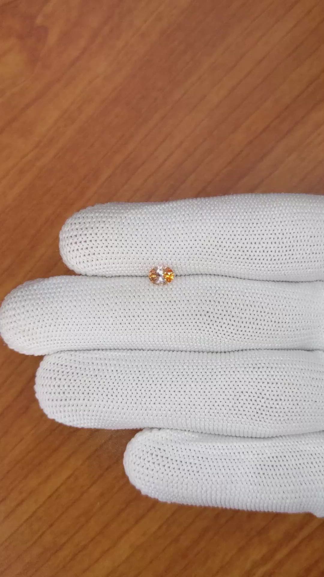 0.44 Ct. Padparadscha Sapphire from Ceylon (Sri Lanka) Size Video