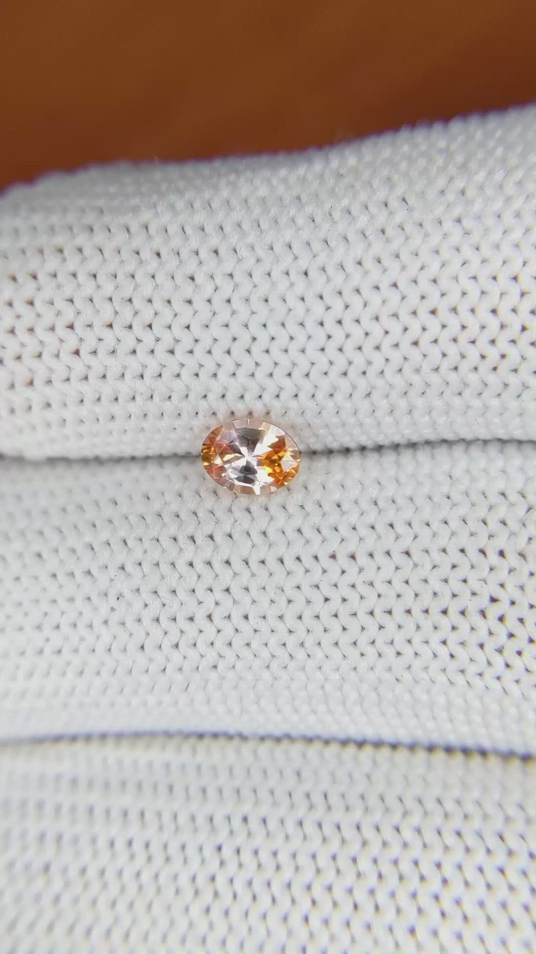 0.44 Ct. Padparadscha Sapphire from Ceylon (Sri Lanka) Size Video