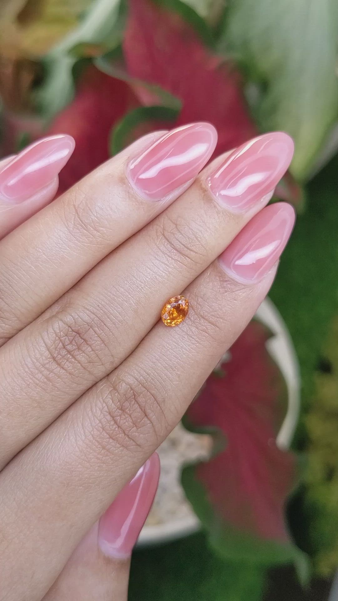0.75 Ct. Orange Sapphire from Ceylon (Sri Lanka) Size Video
