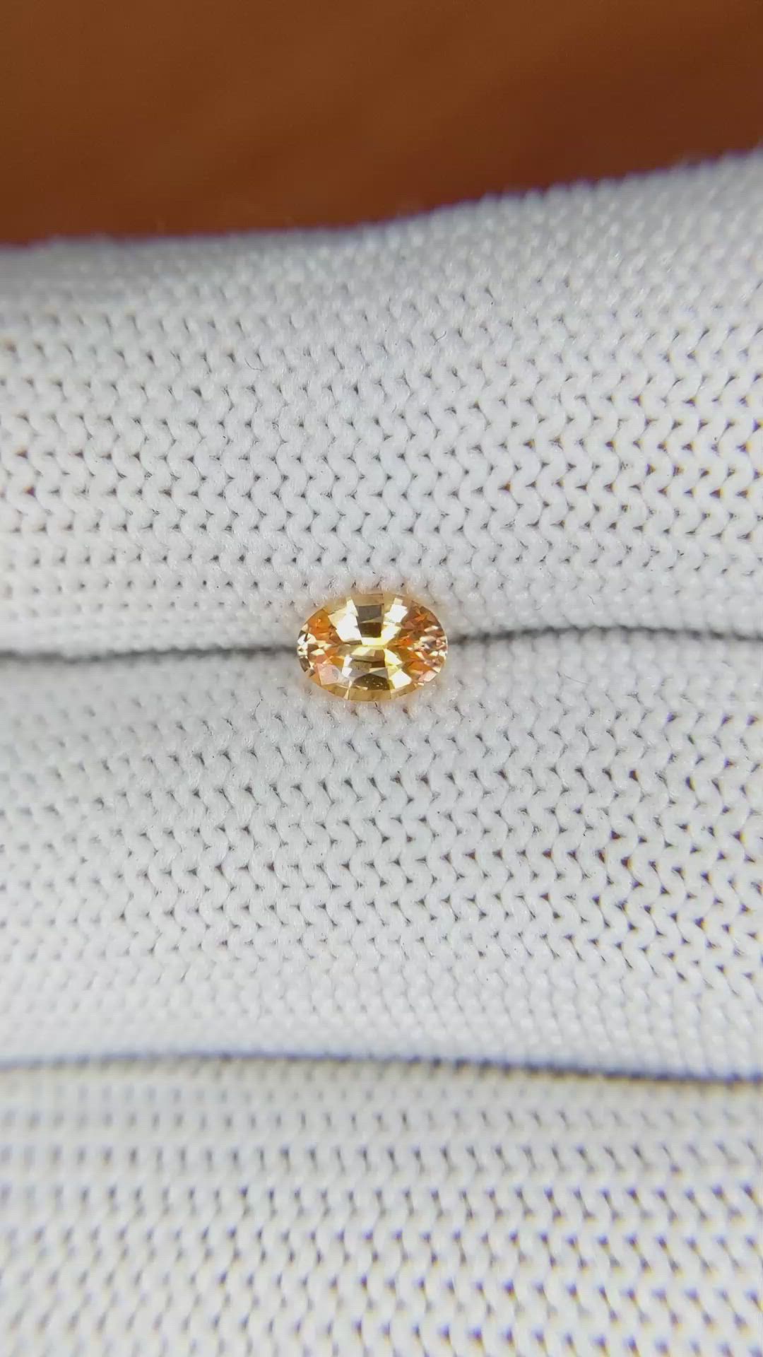 0.49 Ct. Padparadscha Sapphire from Ceylon (Sri Lanka) Size Video