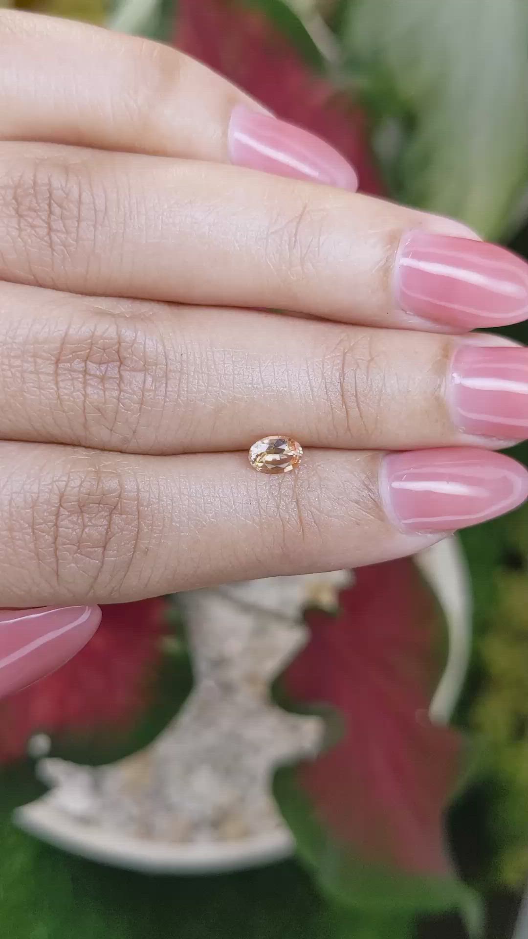 0.49 Ct. Padparadscha Sapphire from Ceylon (Sri Lanka) Size Video