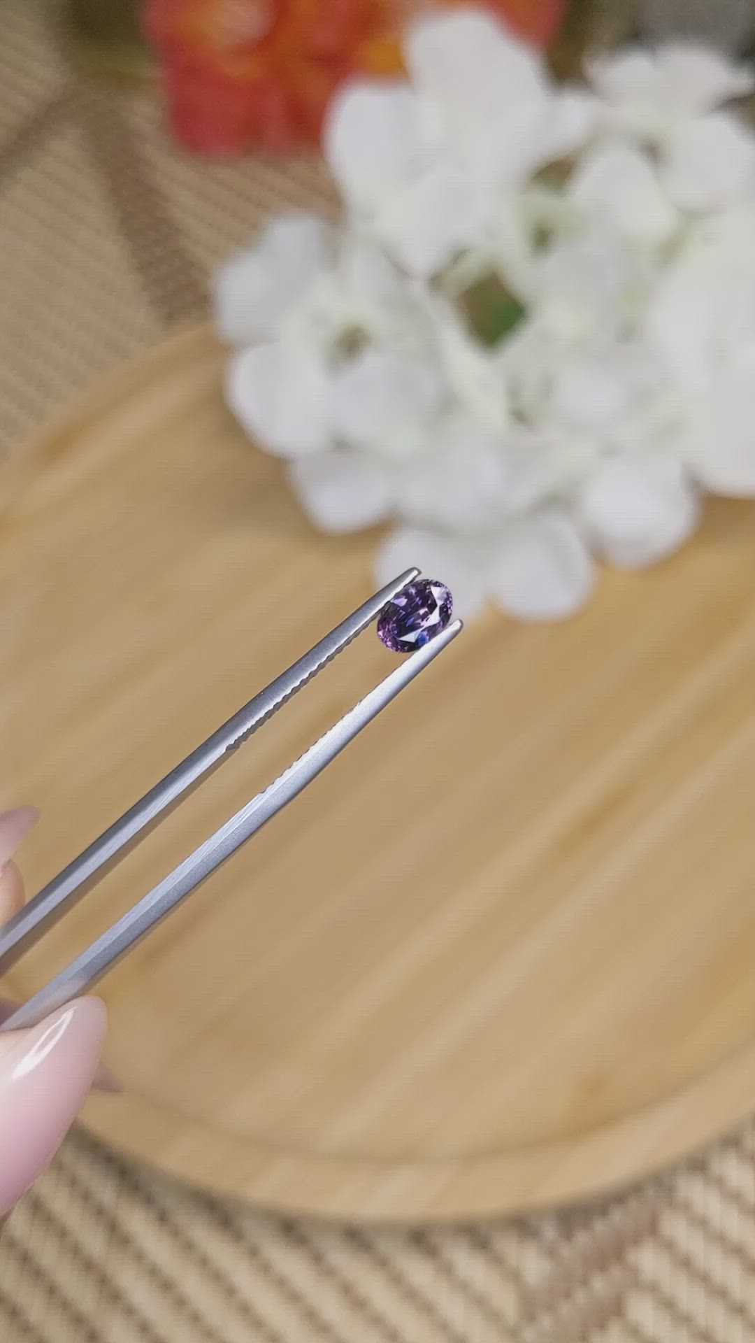 0.73 Ct. Purple Sapphire from Ceylon (Sri Lanka) Size Video