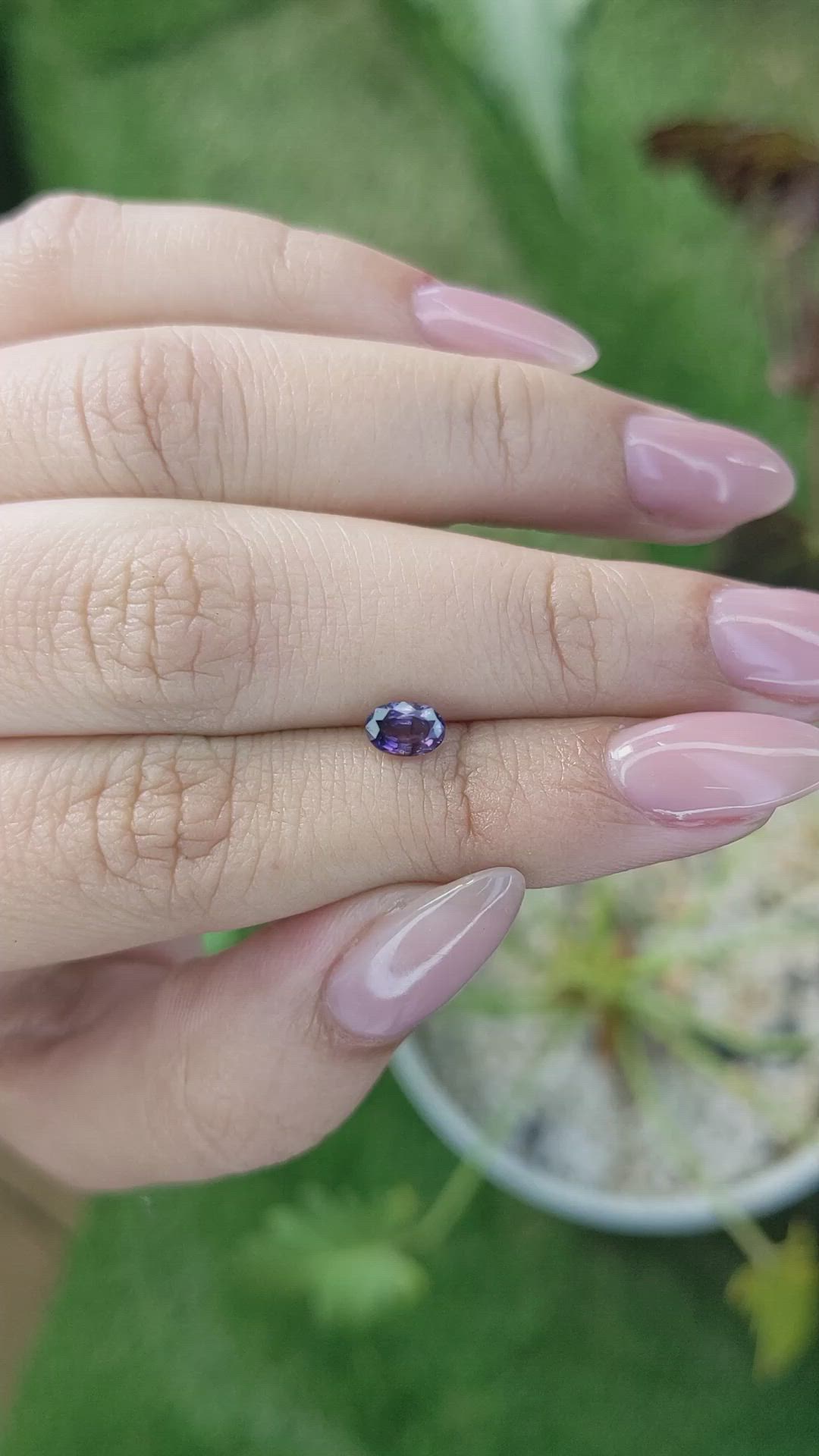 0.62 Ct. Pinkish Purple Sapphire from Ceylon (Sri Lanka) Size Video