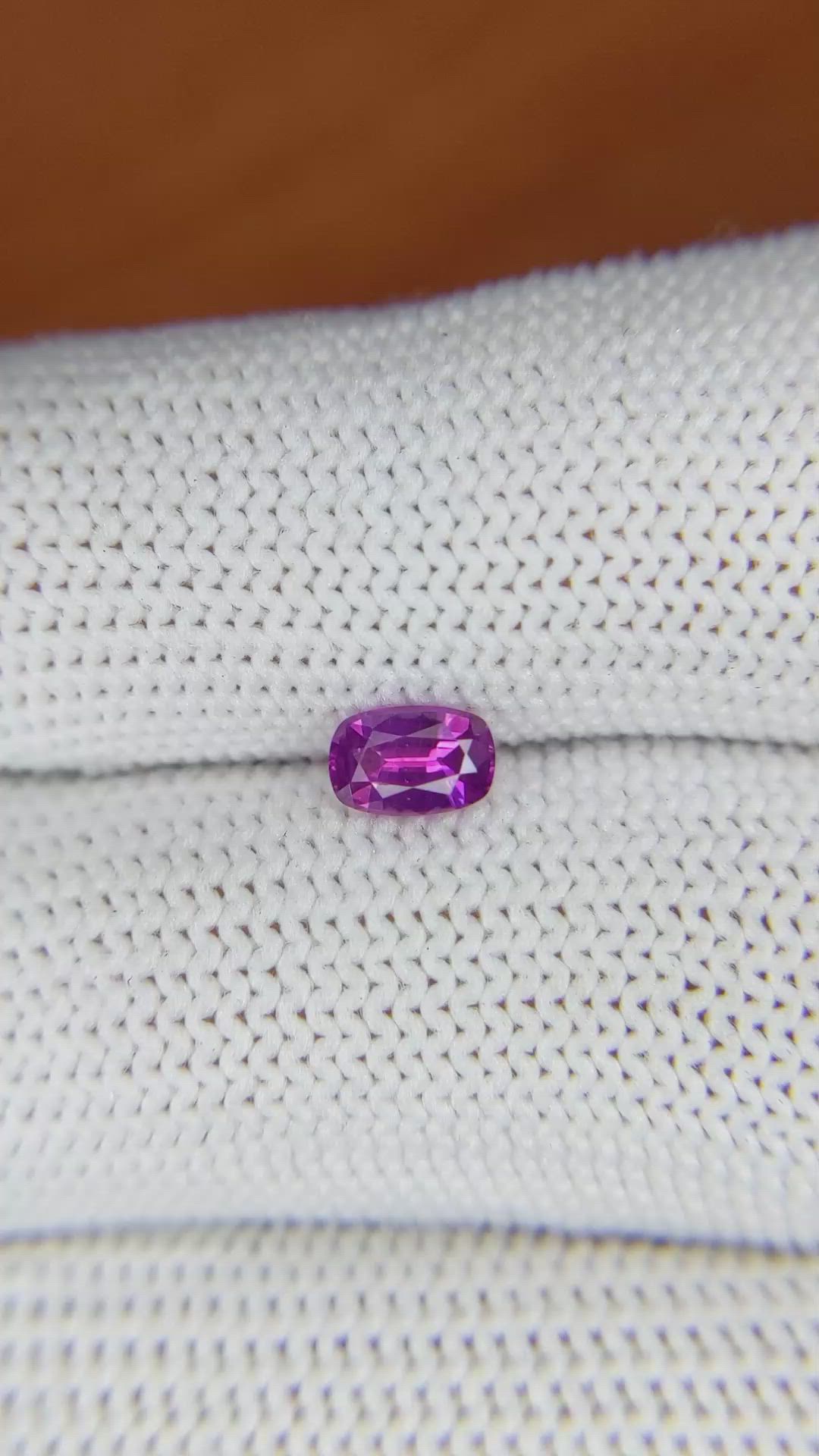 0.55 Ct. Pinkish Purple Sapphire from Ceylon (Sri Lanka) Size Video