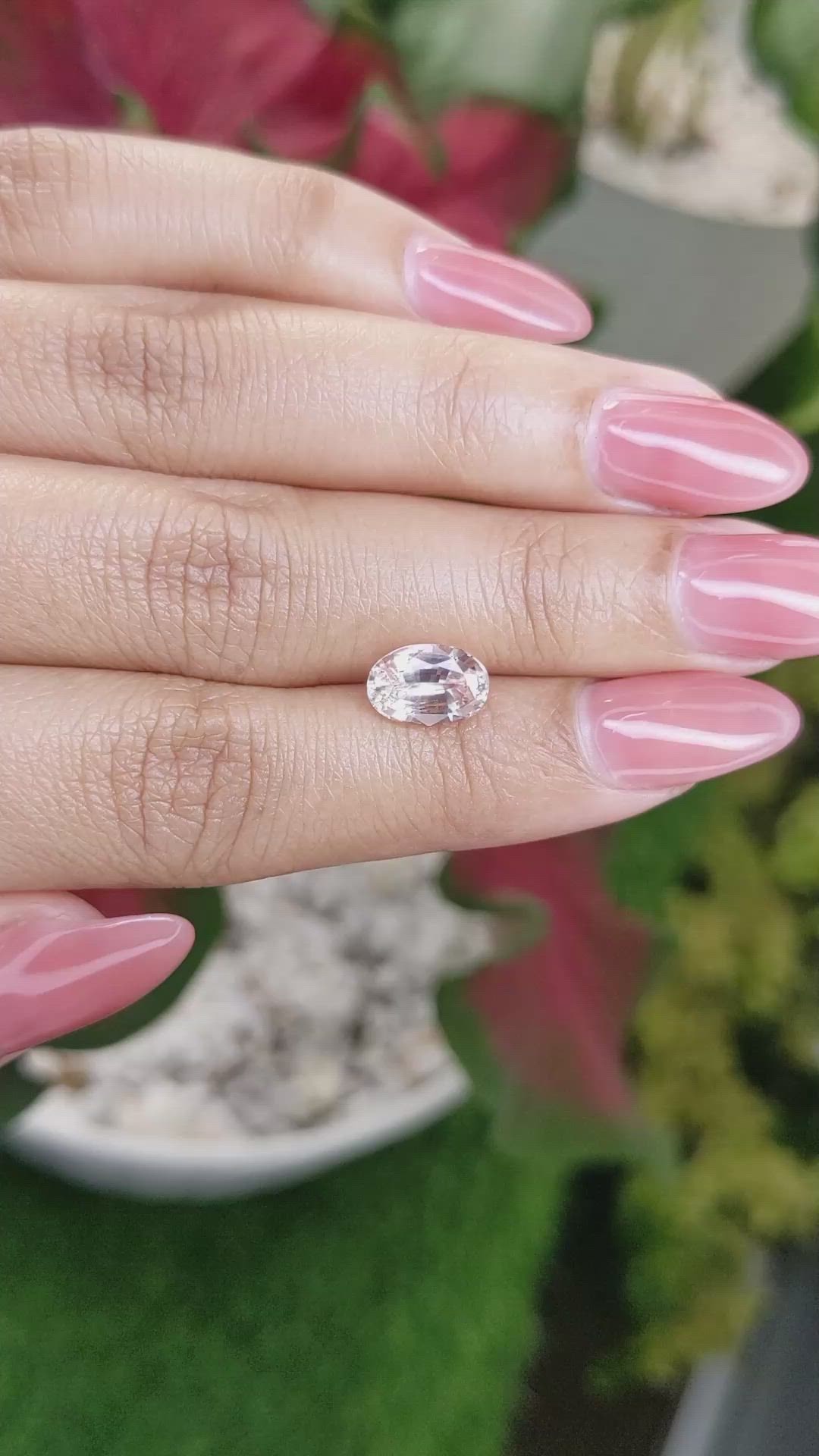 2.34 Ct. Peach Sapphire from Ceylon (Sri Lanka) Size Video