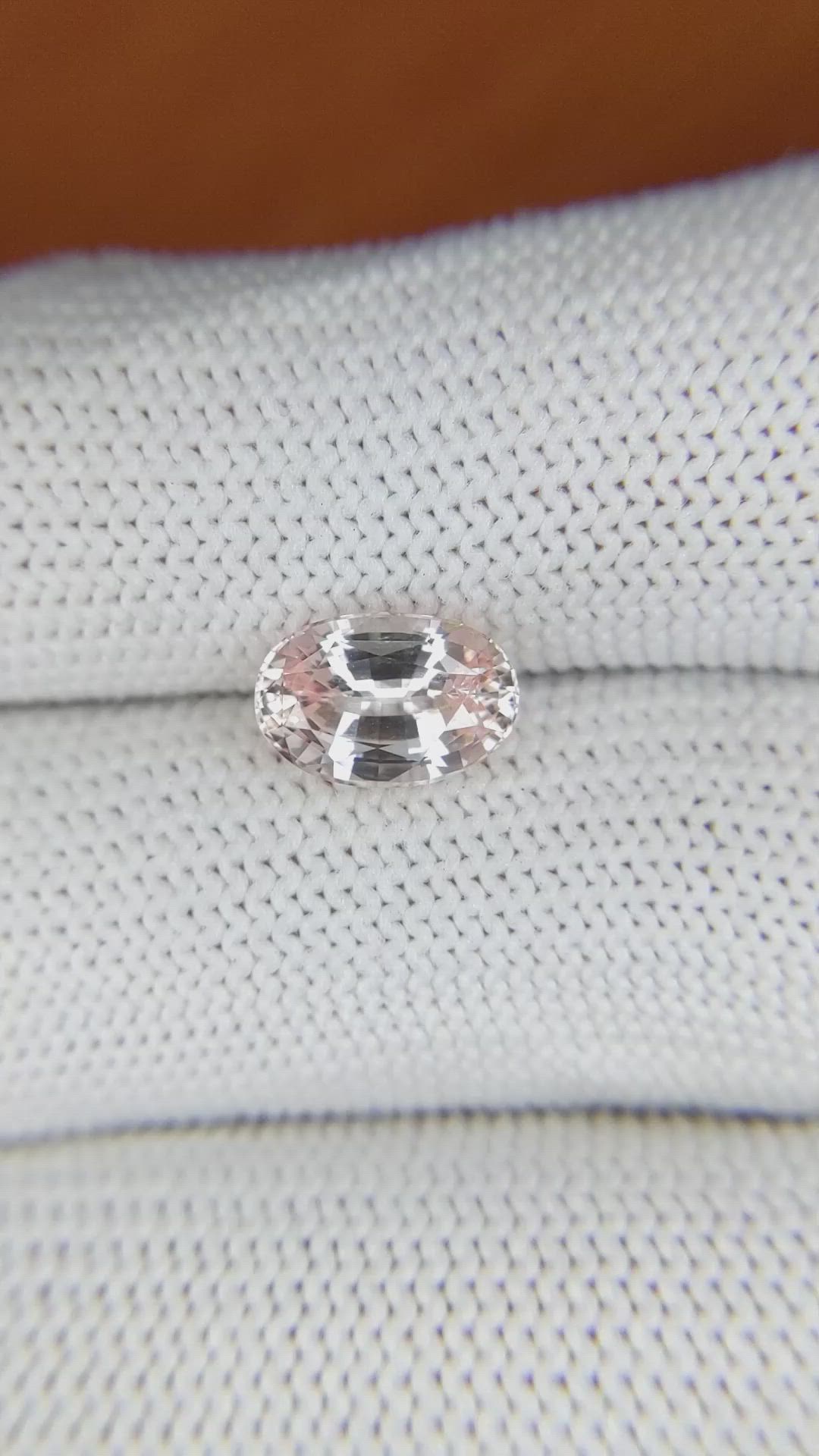 2.34 Ct. Peach Sapphire from Ceylon (Sri Lanka) Size Video