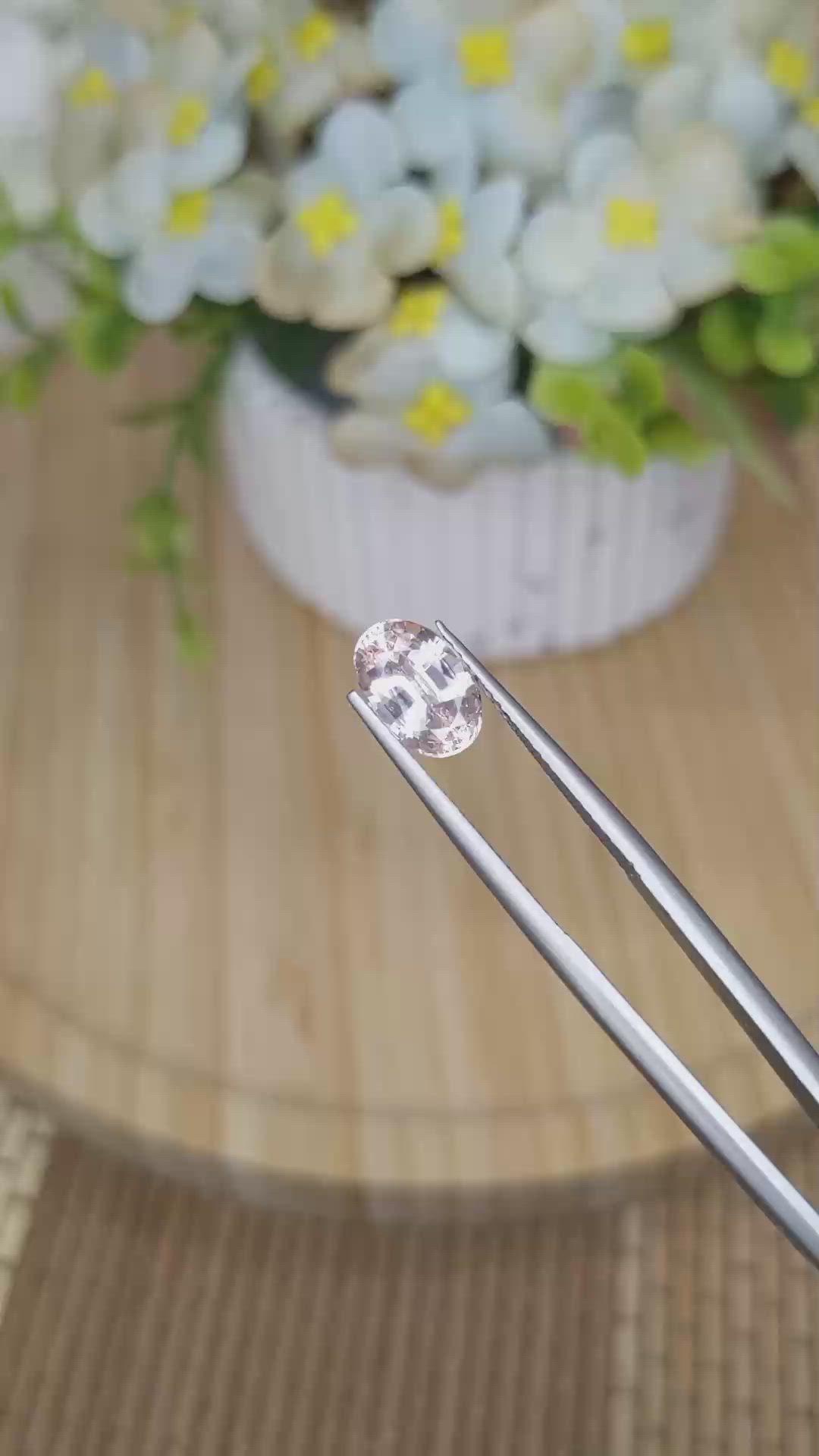 2.34 Ct. Peach Sapphire from Ceylon (Sri Lanka) Size Video