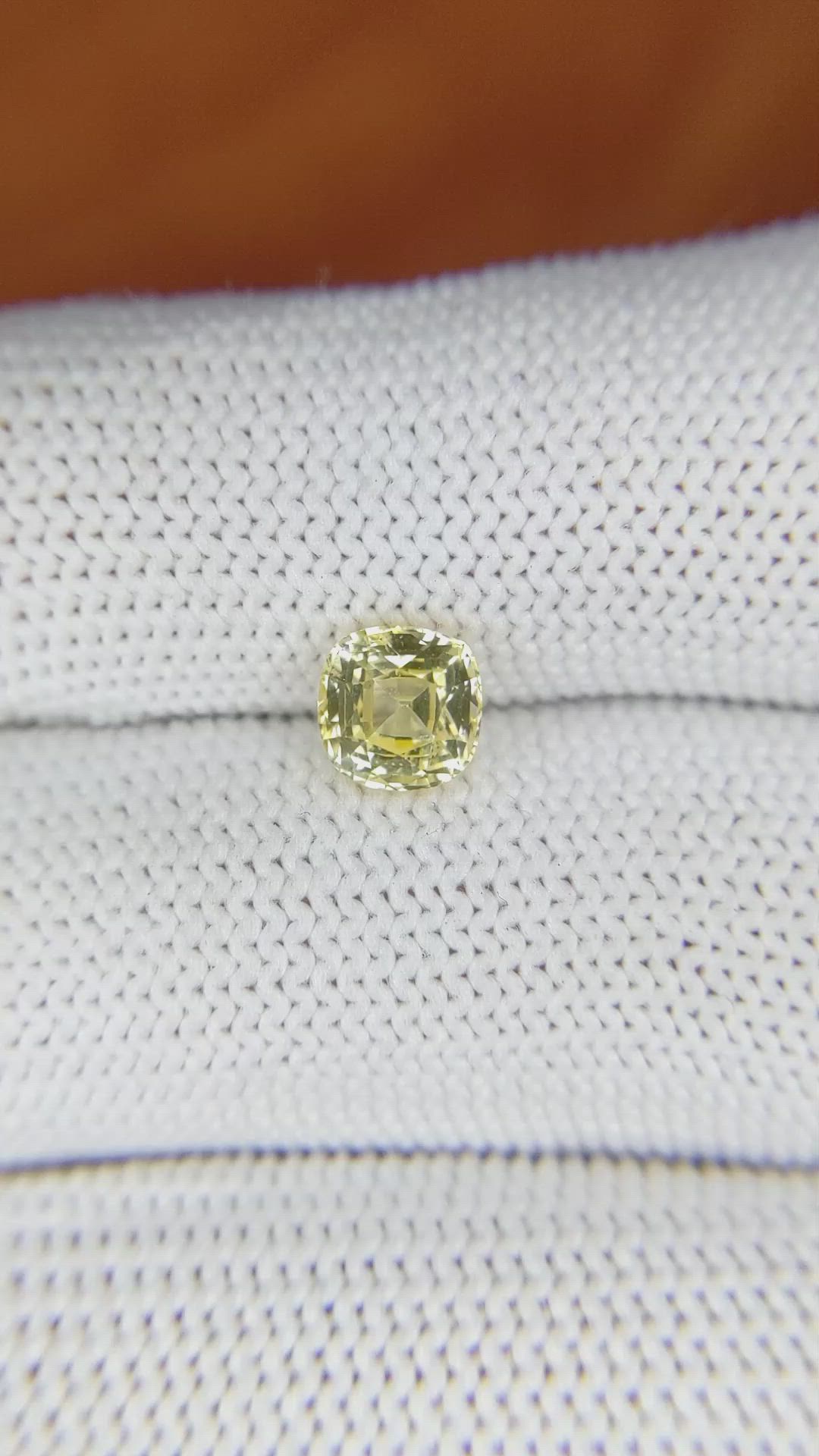 1.30 Ct. Yellow Sapphire from Ceylon (Sri Lanka) Size Video