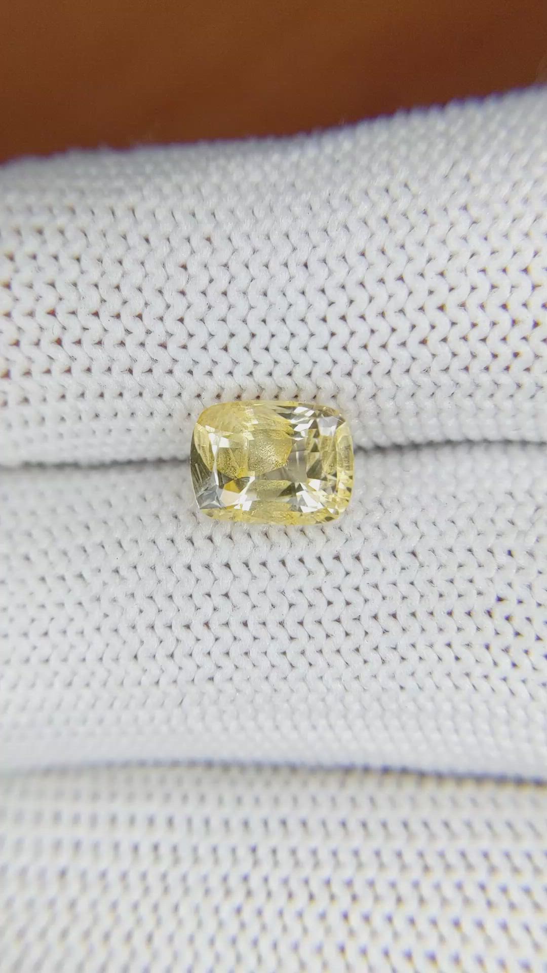 1.95 Ct. Yellow Sapphire from Ceylon (Sri Lanka) Size Video