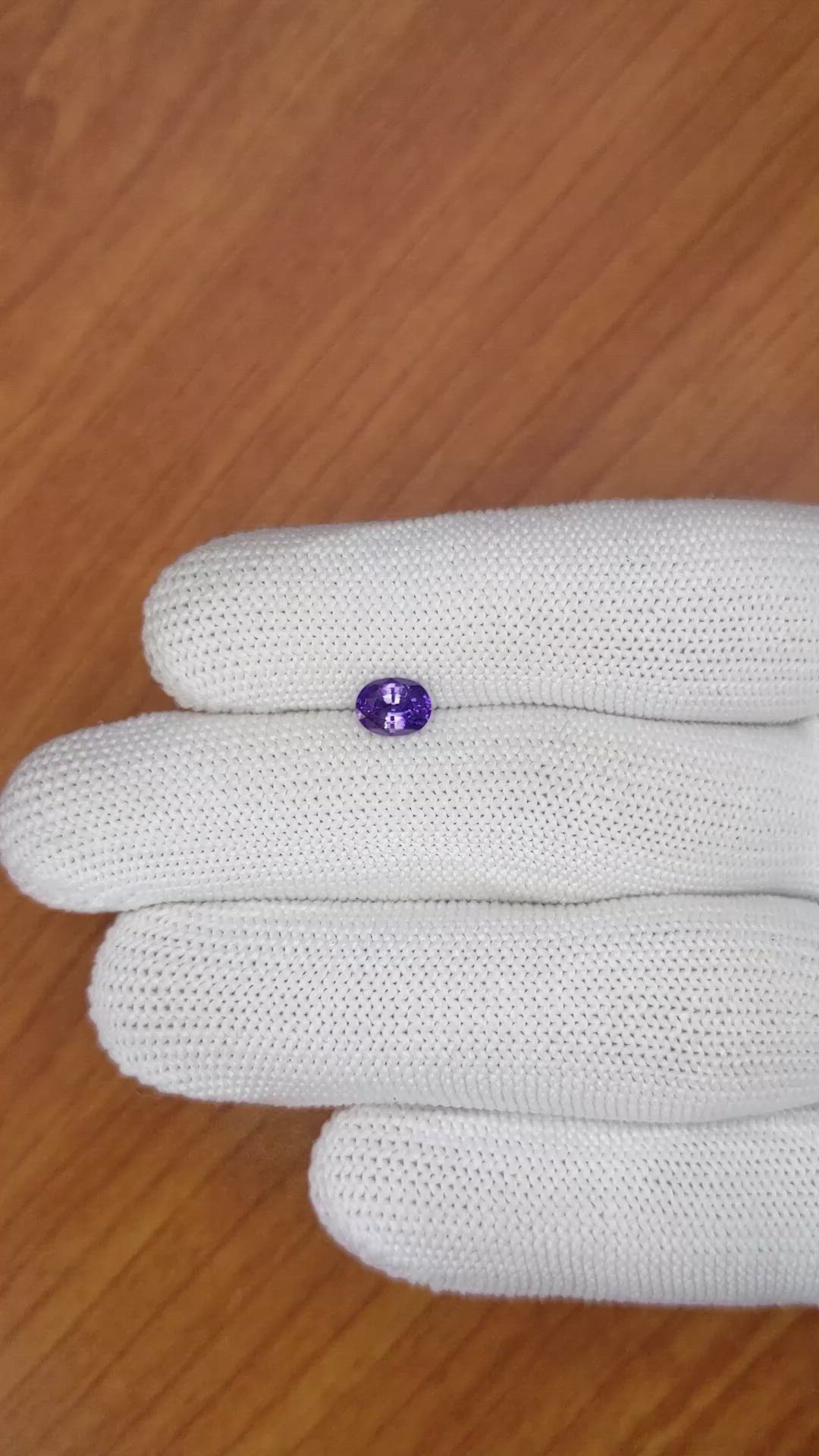 0.76 Ct. Violet Sapphire from Ceylon (Sri Lanka) Size Video