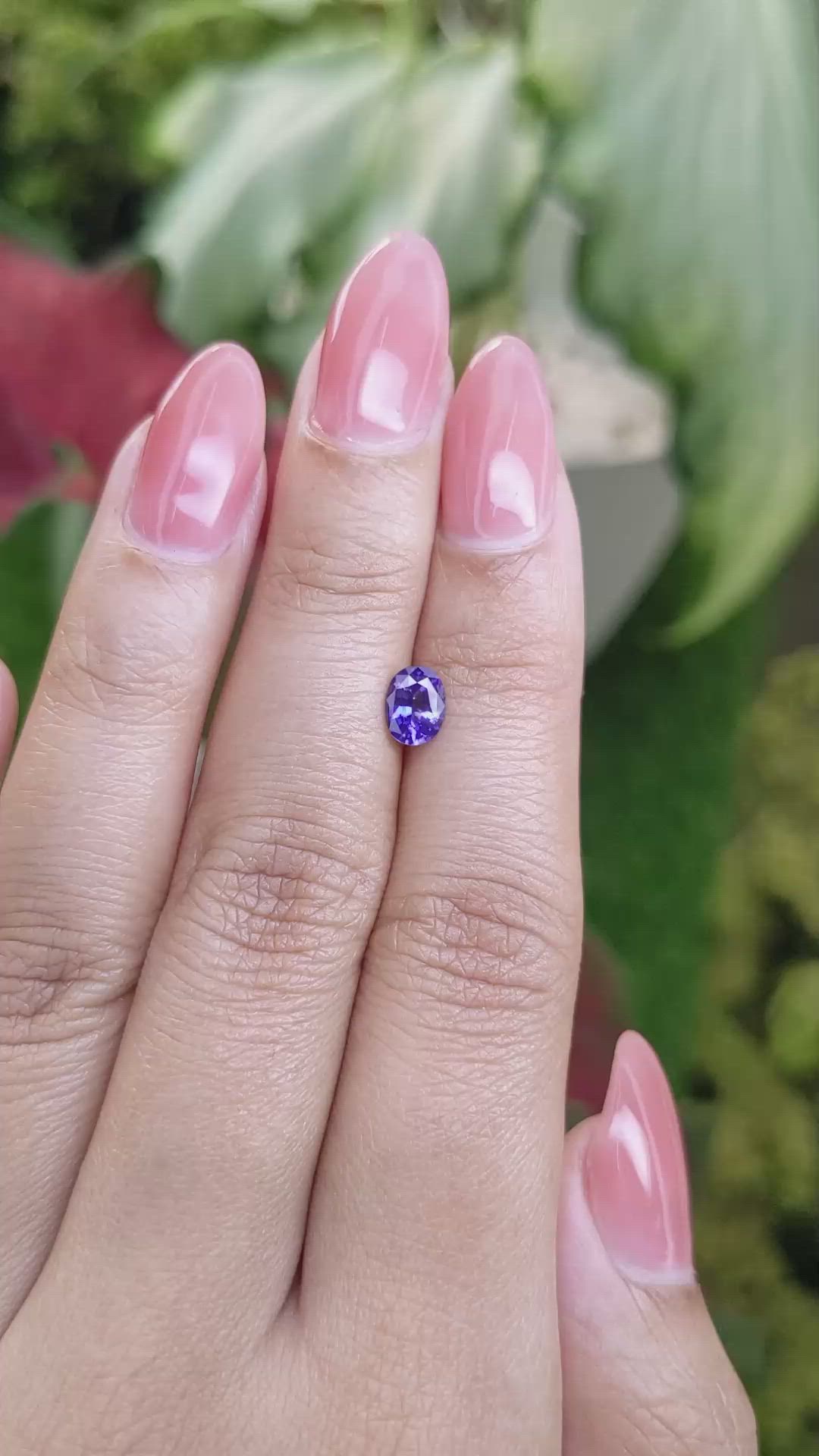 0.76 Ct. Violet Sapphire from Ceylon (Sri Lanka) Size Video