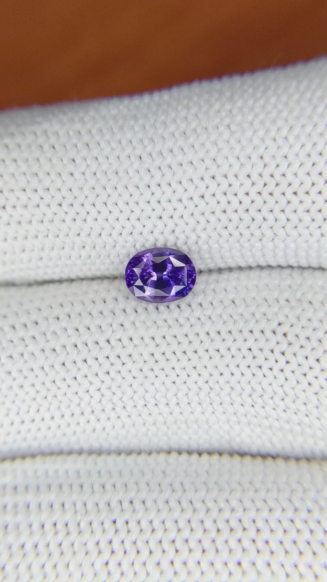 0.76 Ct. Violet Sapphire from Ceylon (Sri Lanka) Size Video