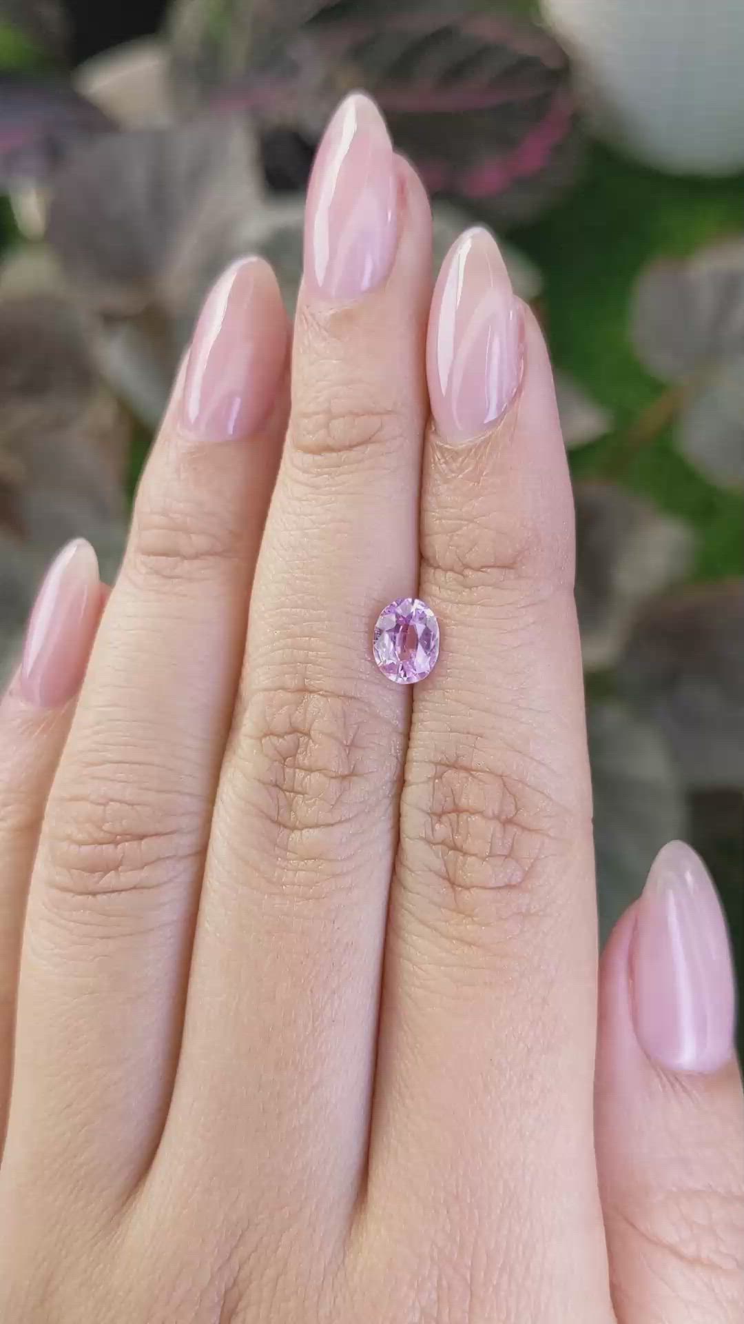 1.11 Ct. Purplish Pink Sapphire from Ceylon (Sri Lanka) Size Video