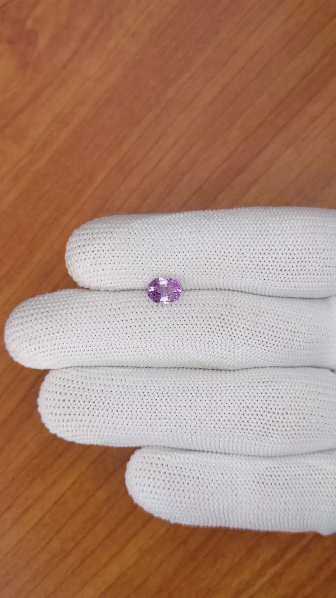1.11 Ct. Purplish Pink Sapphire from Ceylon (Sri Lanka) Size Video