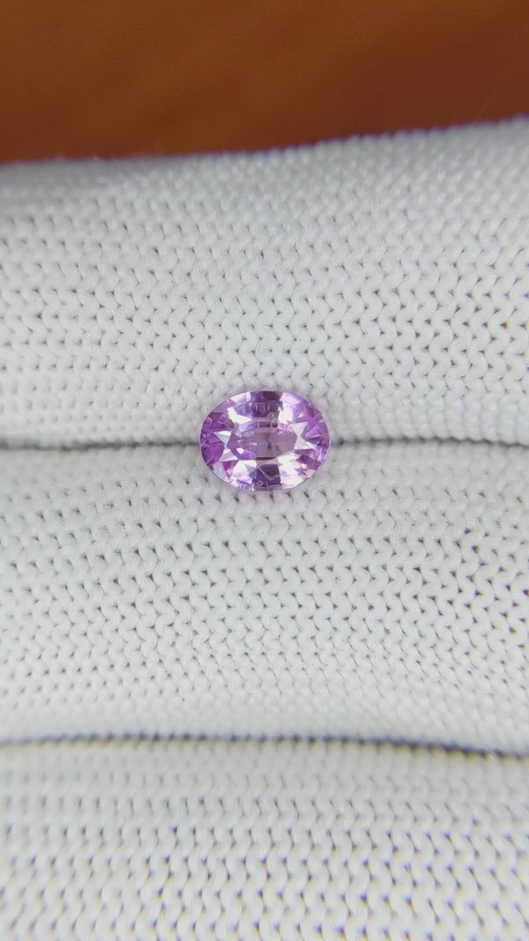 1.11 Ct. Purplish Pink Sapphire from Ceylon (Sri Lanka) Size Video