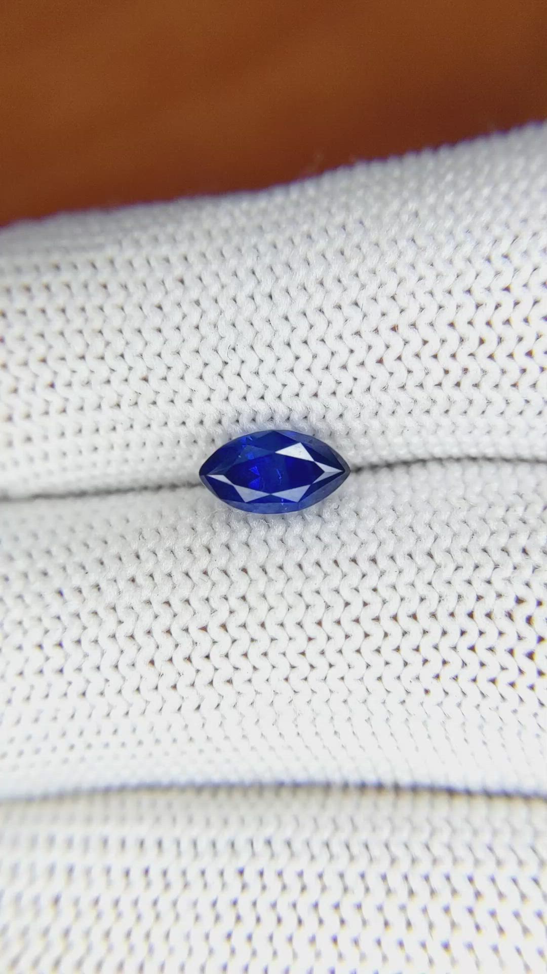 1.37 Ct. Blue Sapphire from Ceylon (Sri Lanka) Size Video
