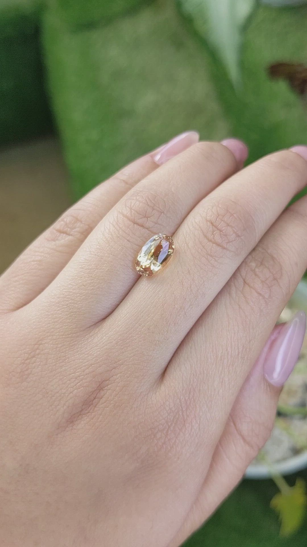 3.30 Ct. Peach Sapphire from Ceylon (Sri Lanka) Size Video