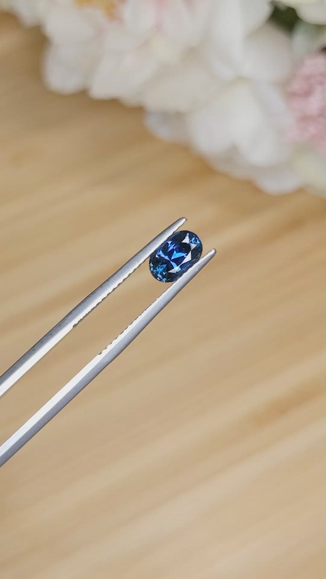 1.10 Ct. Blue Sapphire from Ceylon (Sri Lanka) Size Video