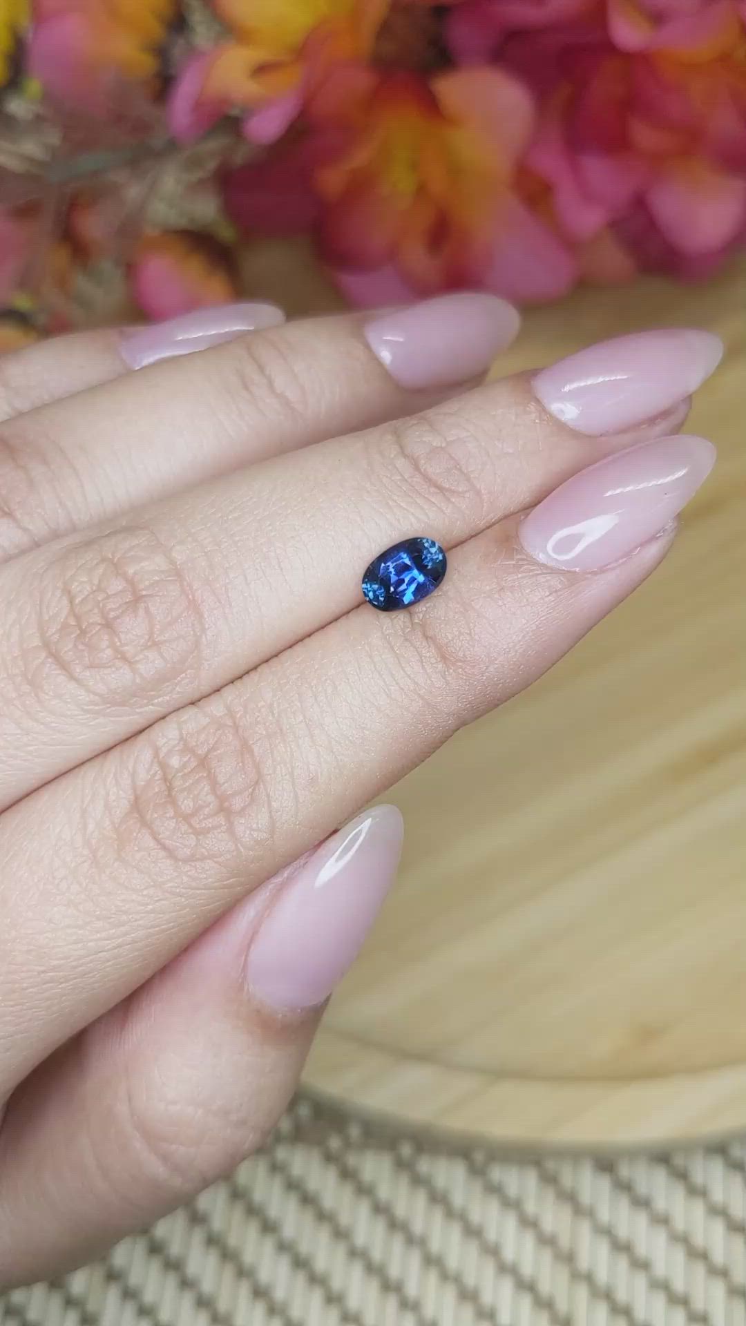 1.10 Ct. Blue Sapphire from Ceylon (Sri Lanka) Size Video