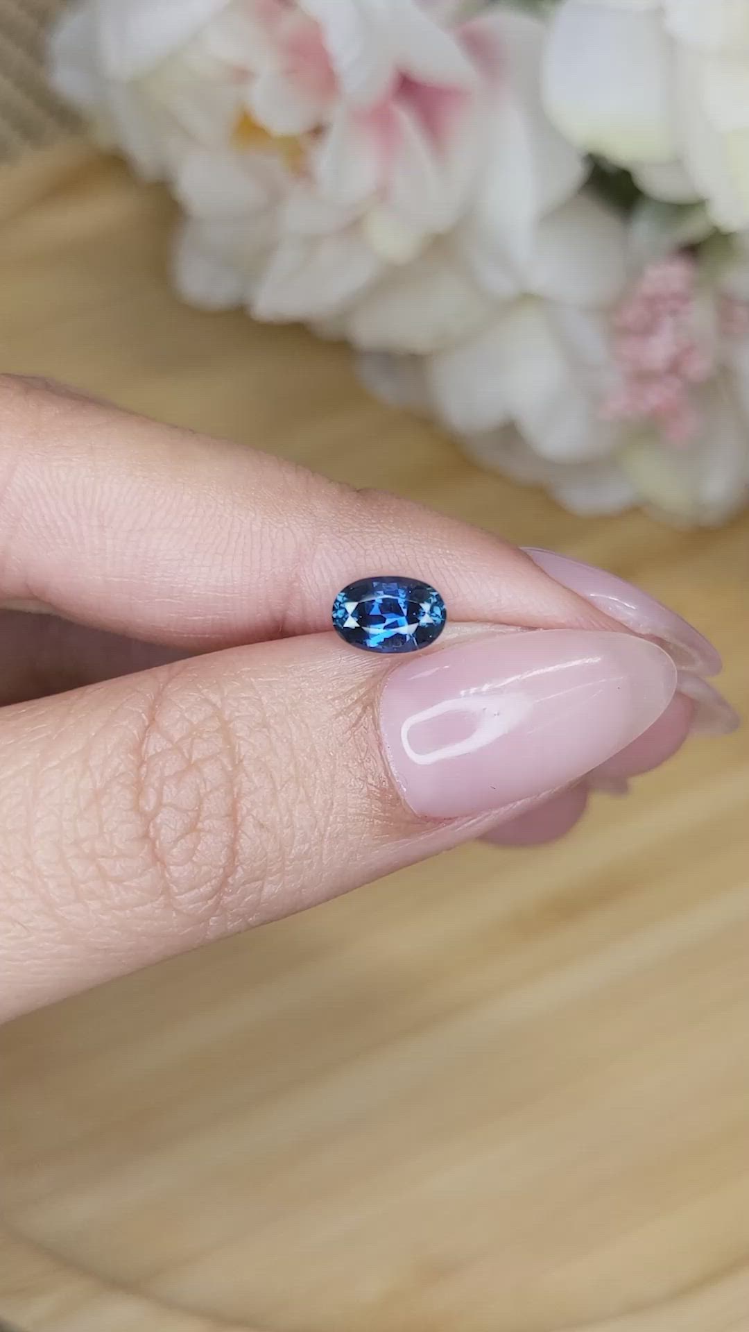 1.10 Ct. Blue Sapphire from Ceylon (Sri Lanka) Size Video