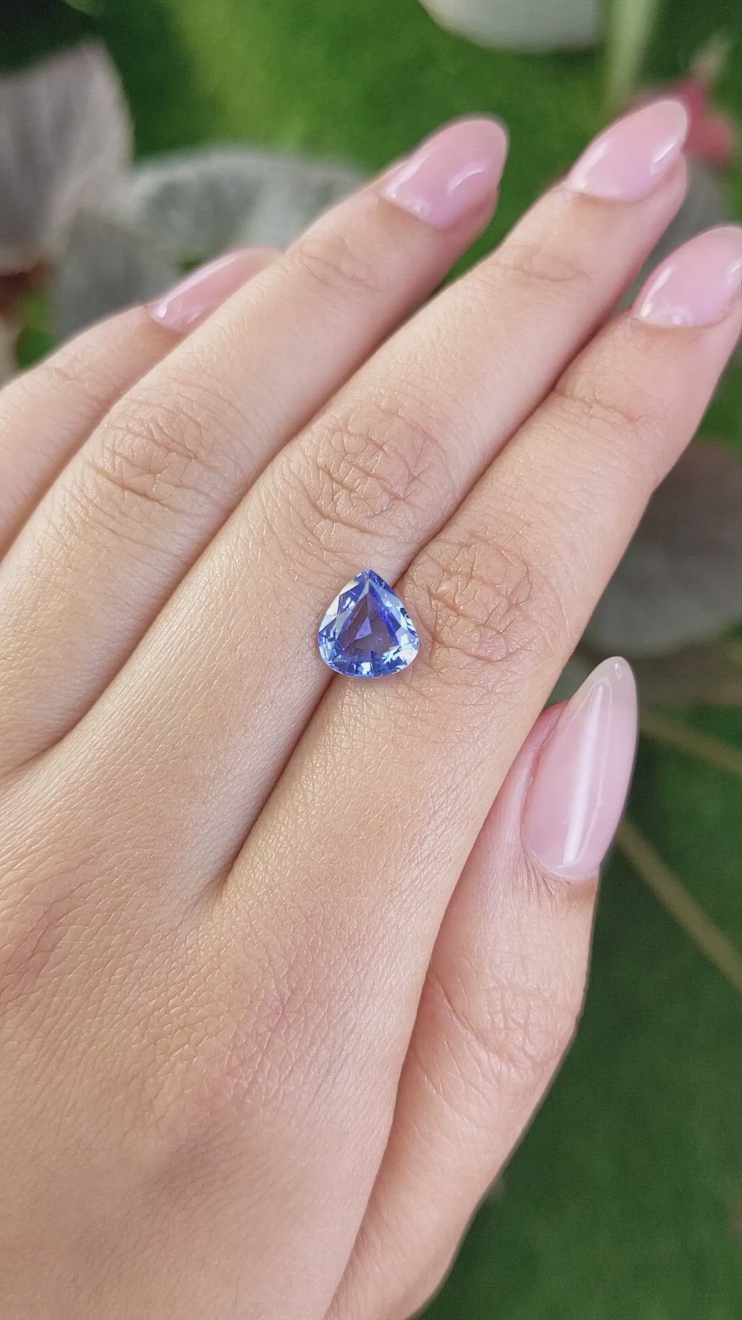2.09 Ct. Blue Sapphire from Ceylon (Sri Lanka) Size Video