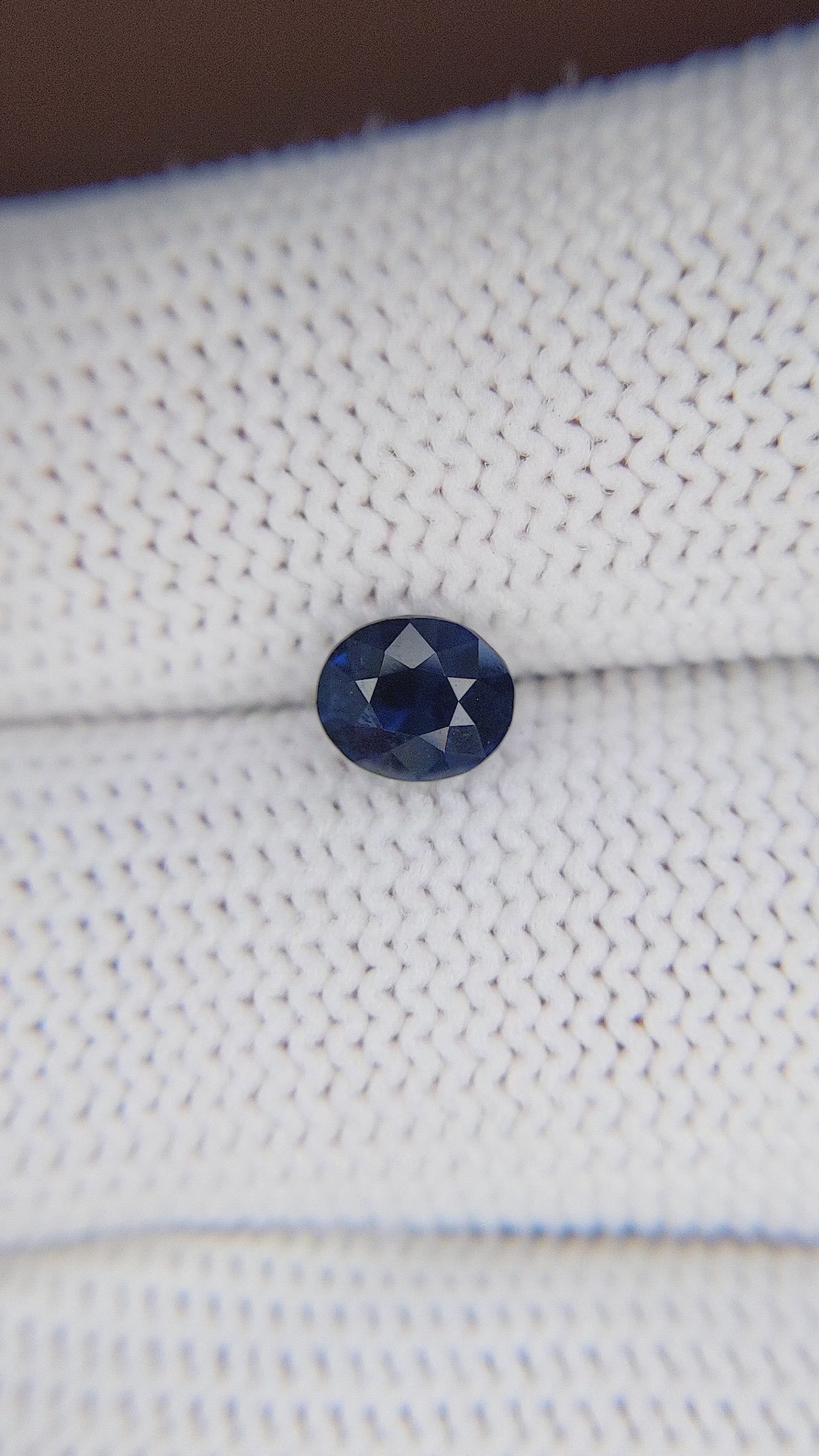 1.00 Ct. Blue Sapphire from Madagascar Size Video