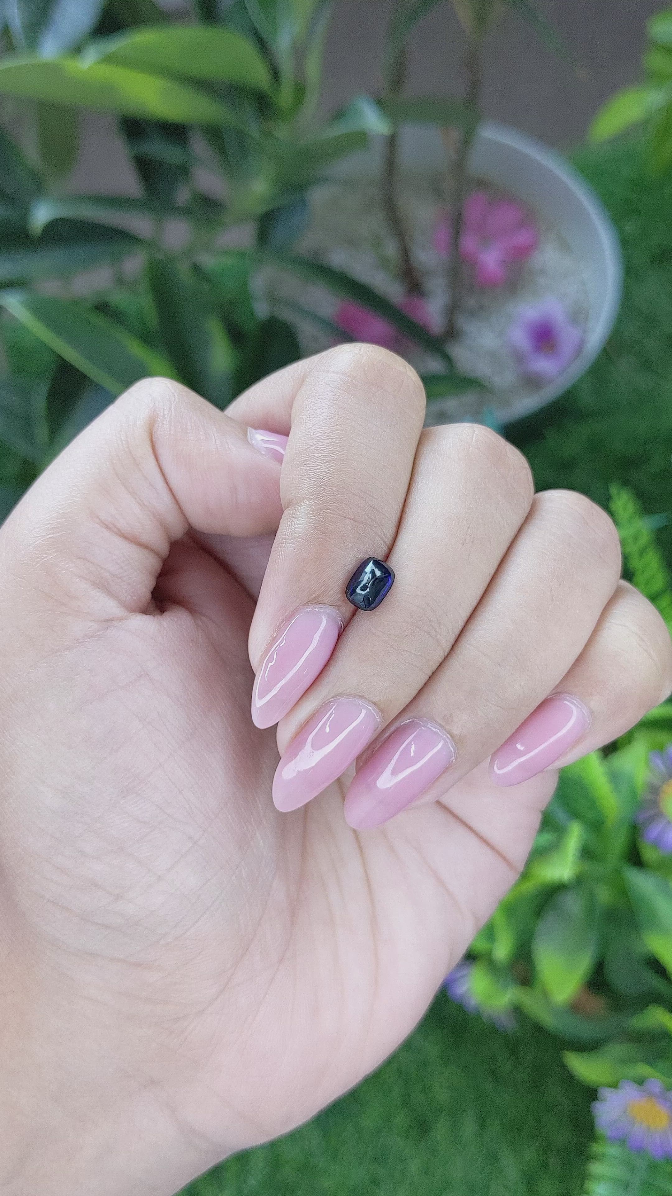 1.05 Ct. Blue Cabochon Sapphire from Madagascar Size Video