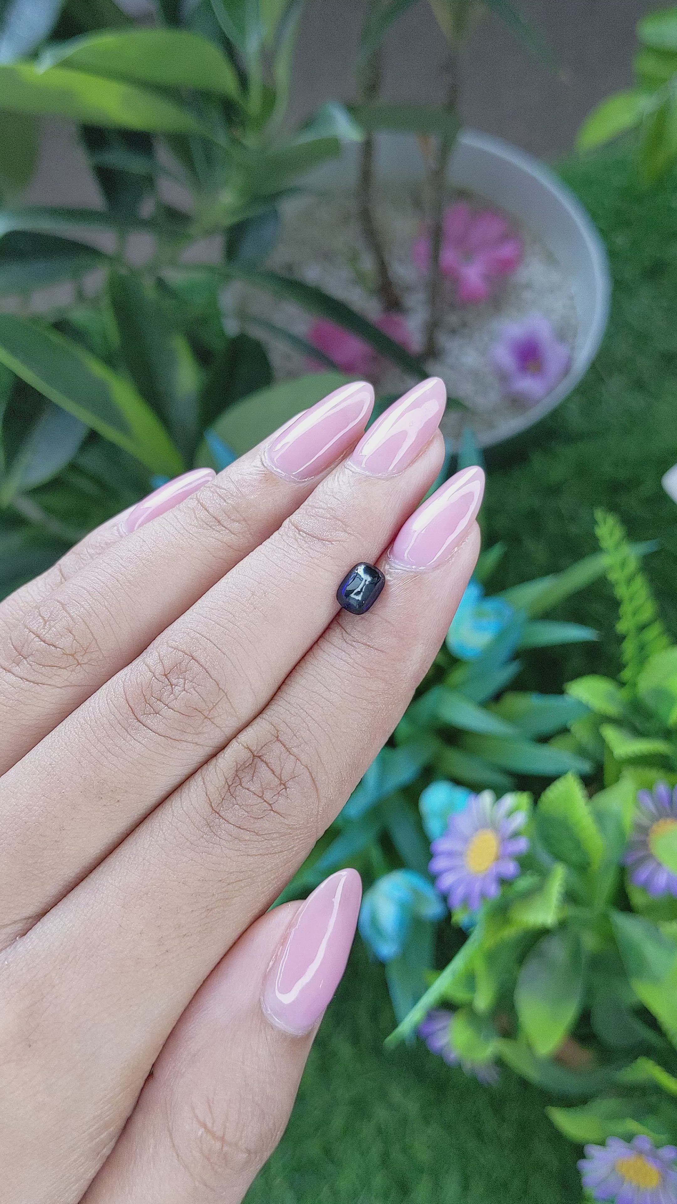 1.05 Ct. Blue Cabochon Sapphire from Madagascar Size Video