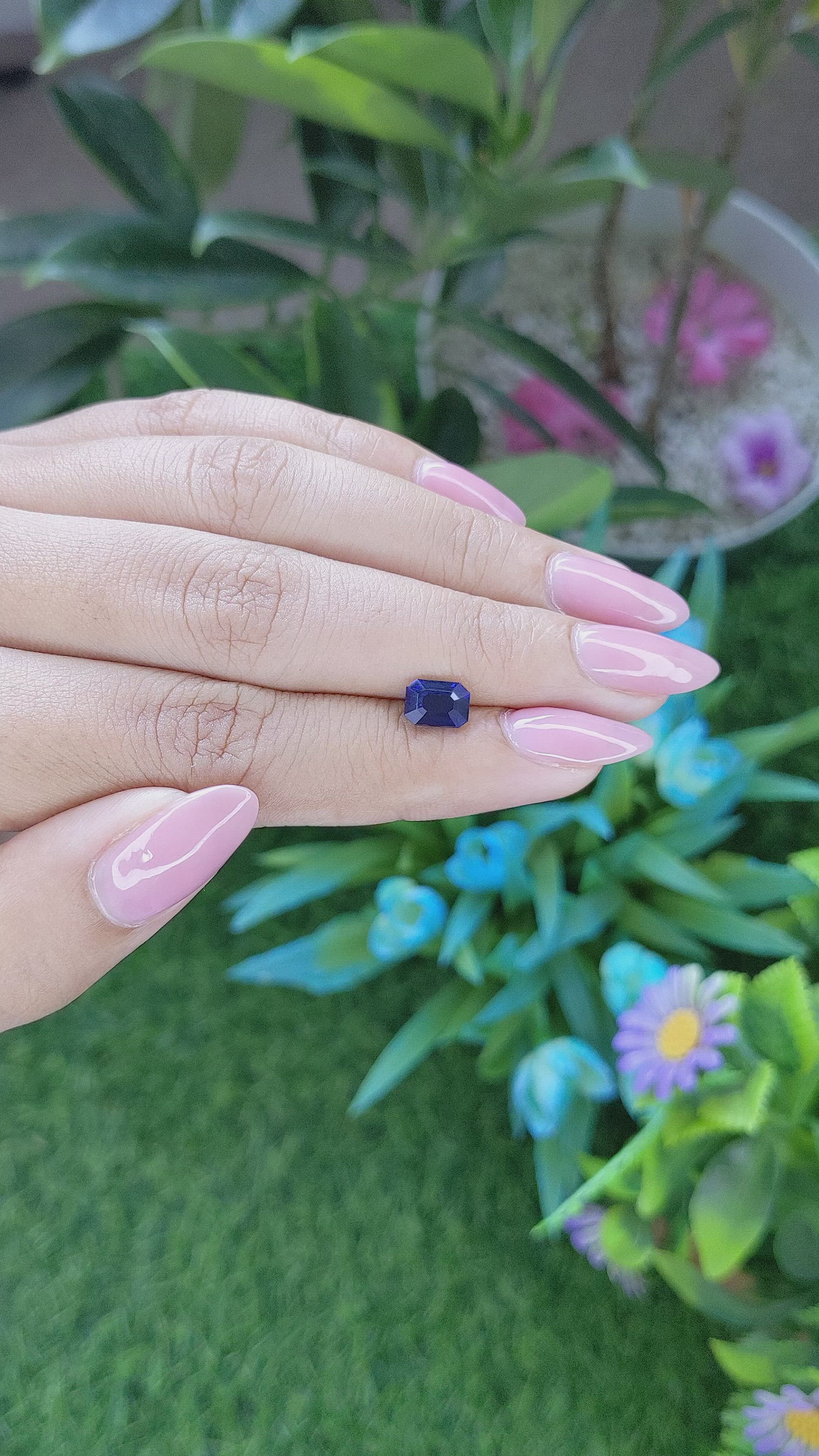 1.55 Ct. Blue Sapphire from Madagascar Size Video