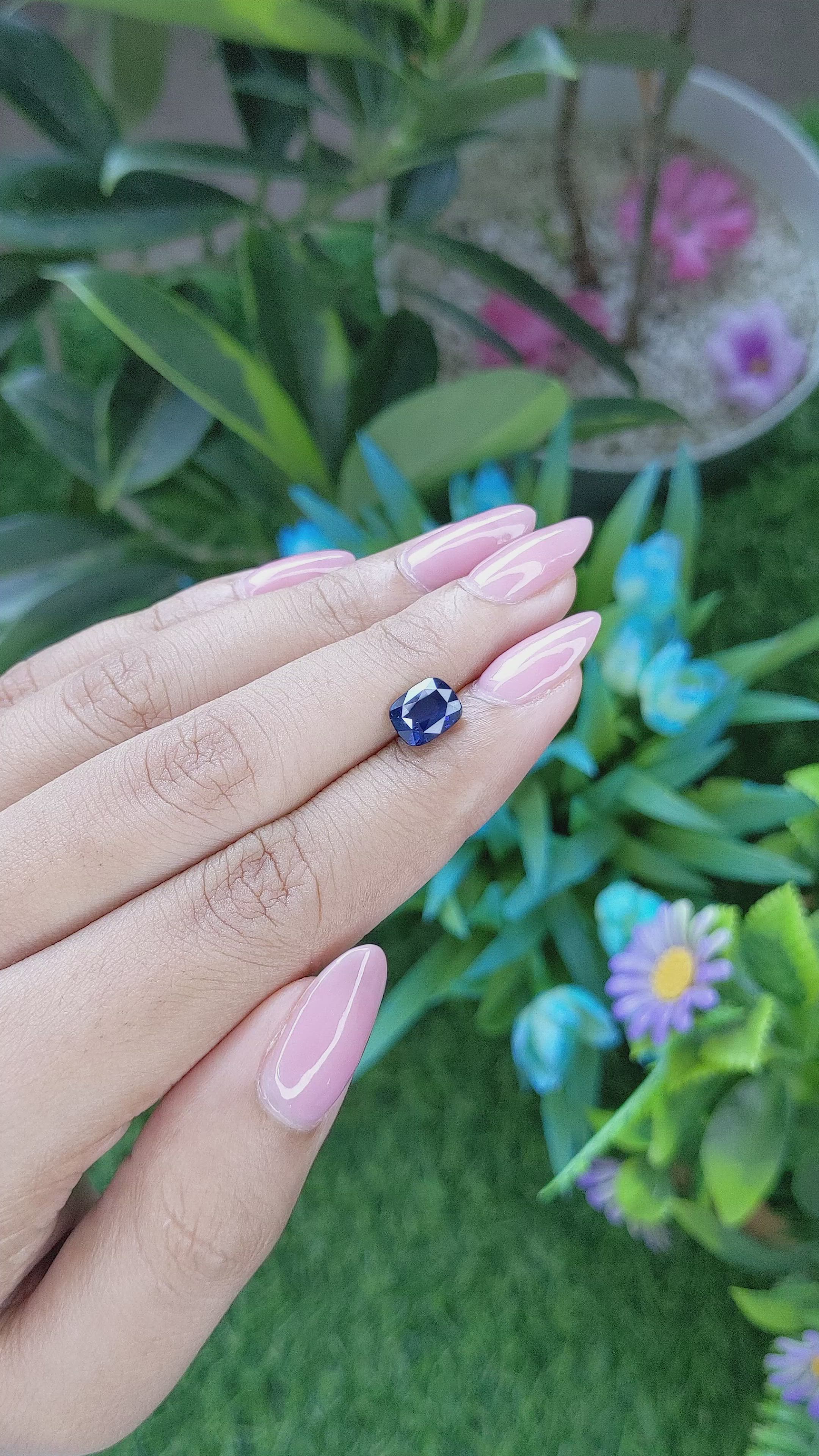 2.04 Ct. Blue Sapphire from Tanzania Size Video