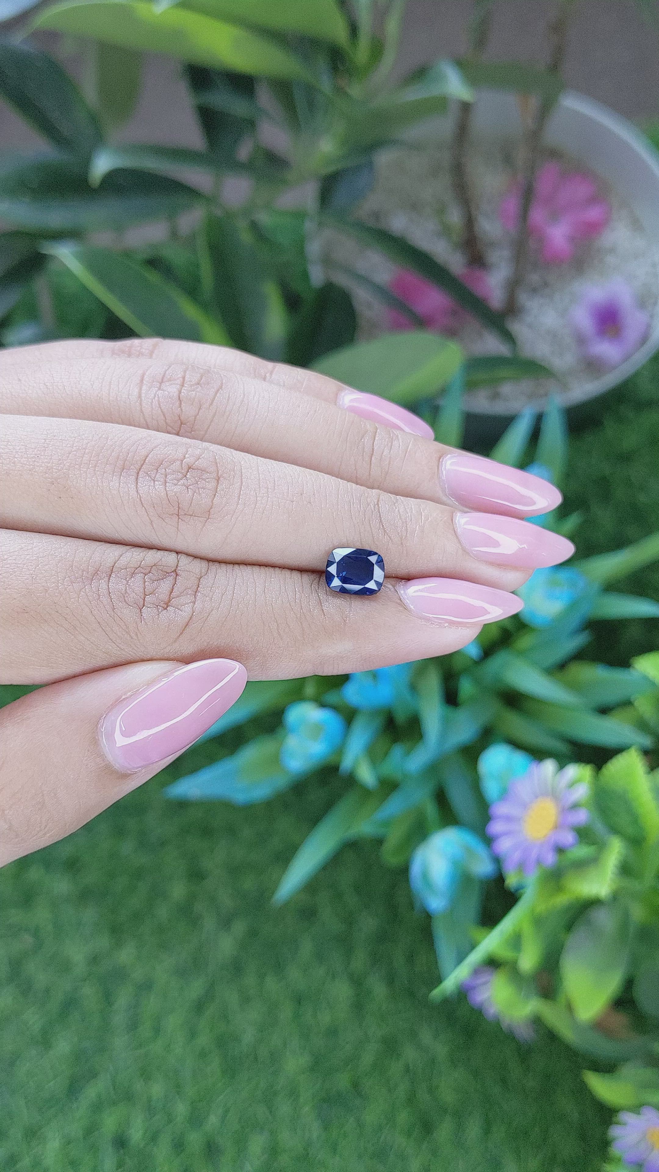 2.04 Ct. Blue Sapphire from Tanzania Size Video