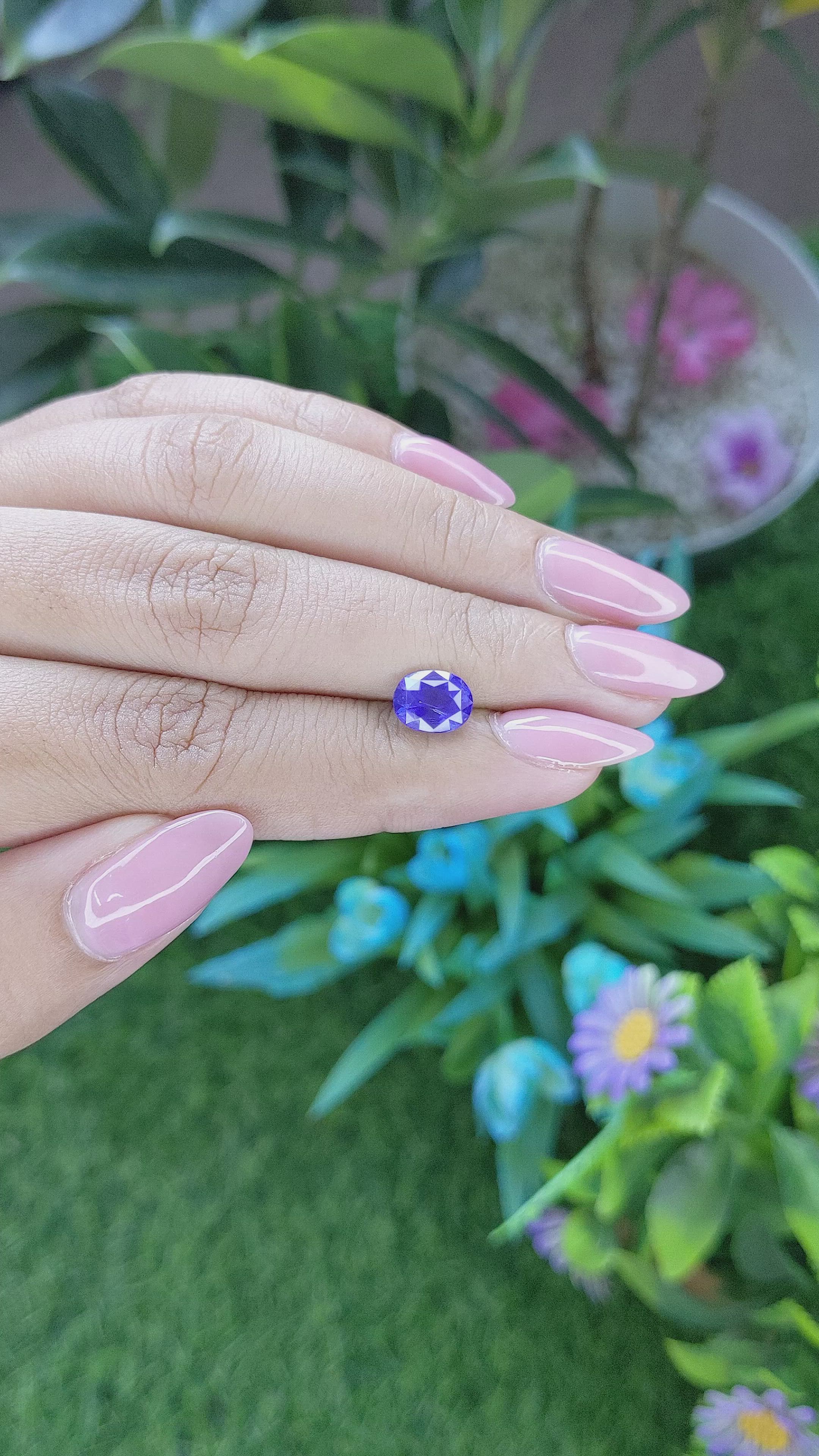 2.08 Ct. Blue Sapphire from Tanzania Size Video