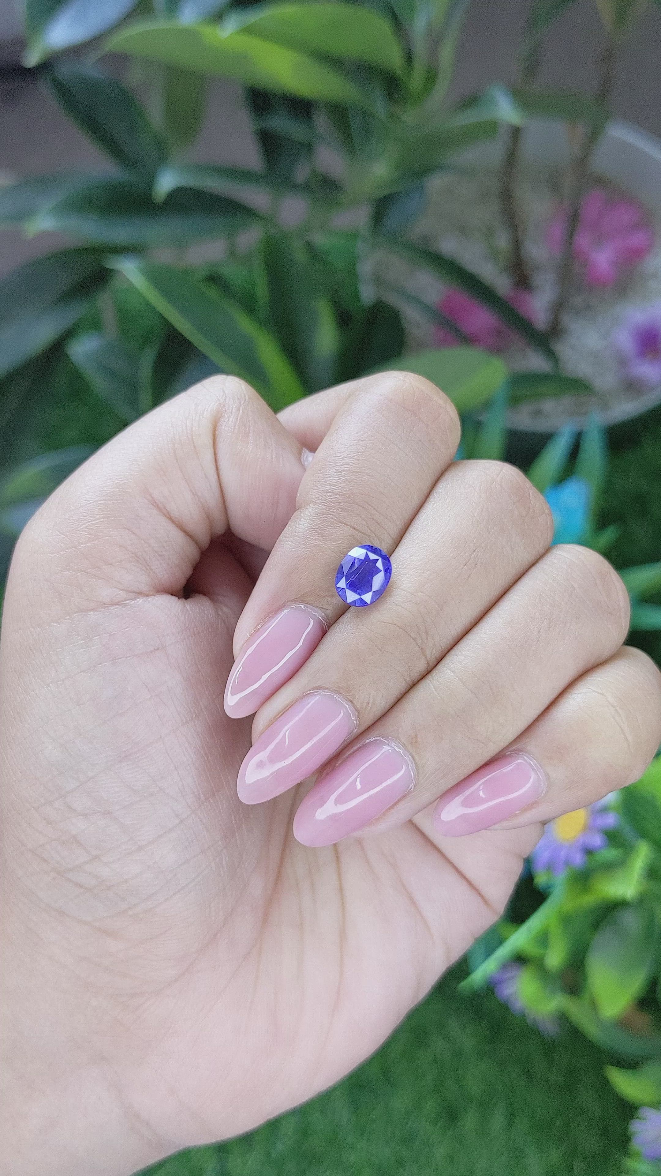 2.08 Ct. Blue Sapphire from Tanzania Size Video