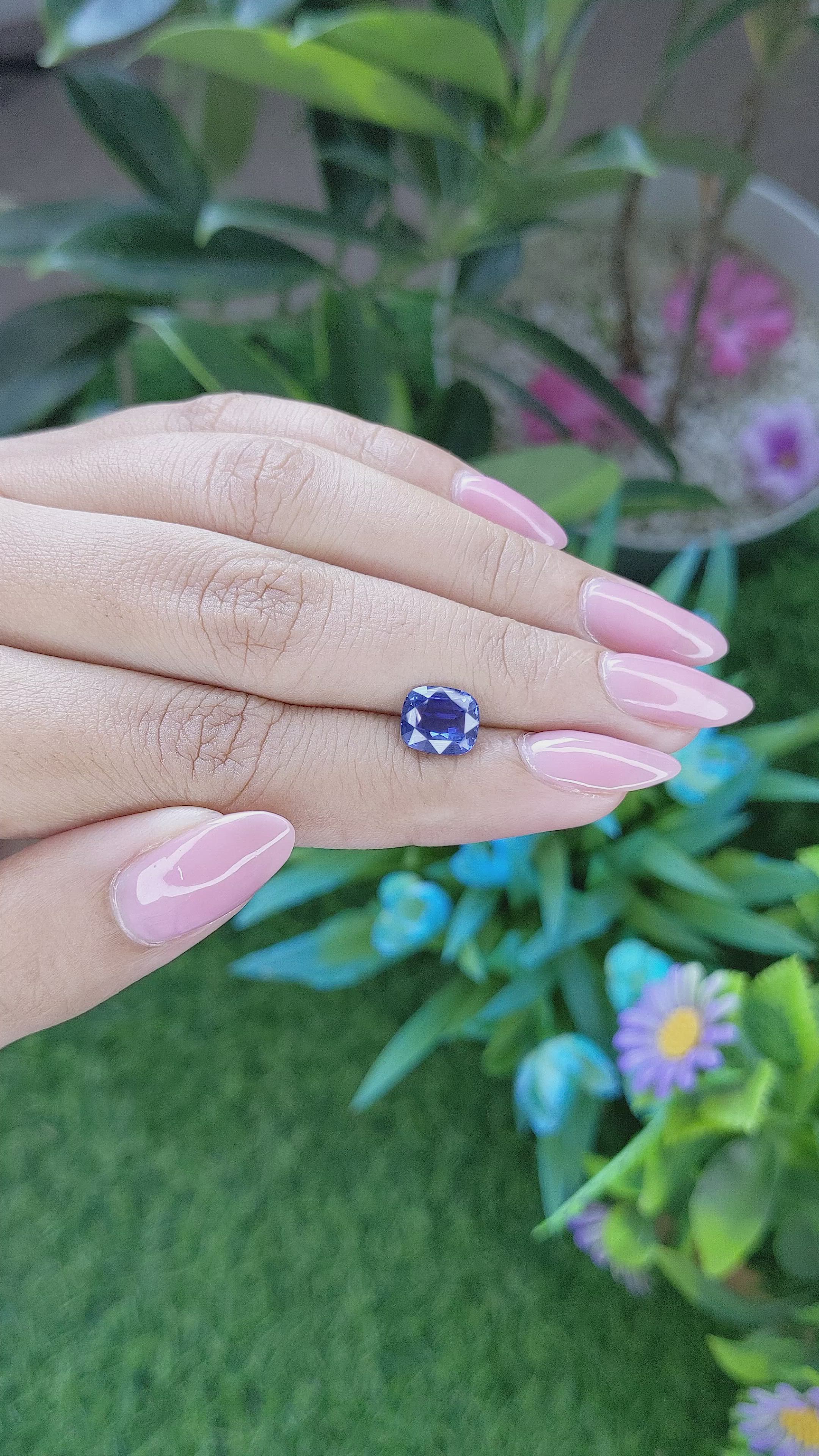 2.18 Ct. Blue Sapphire from Tanzania Size Video