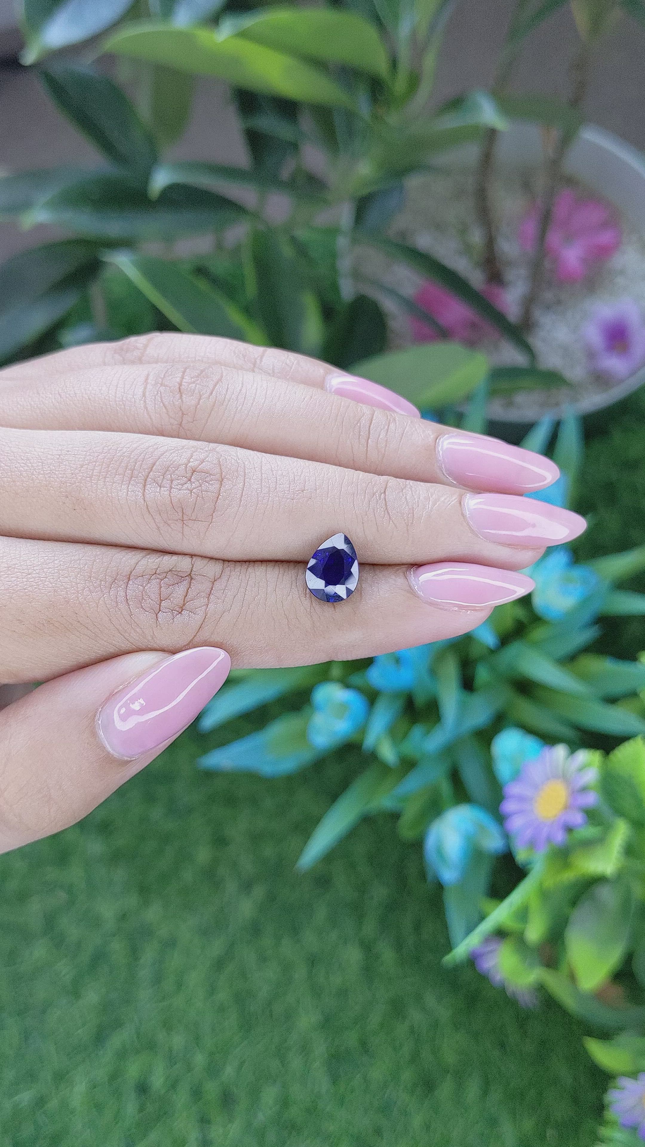 2.20 Ct. Blue Sapphire from Madagascar Size Video