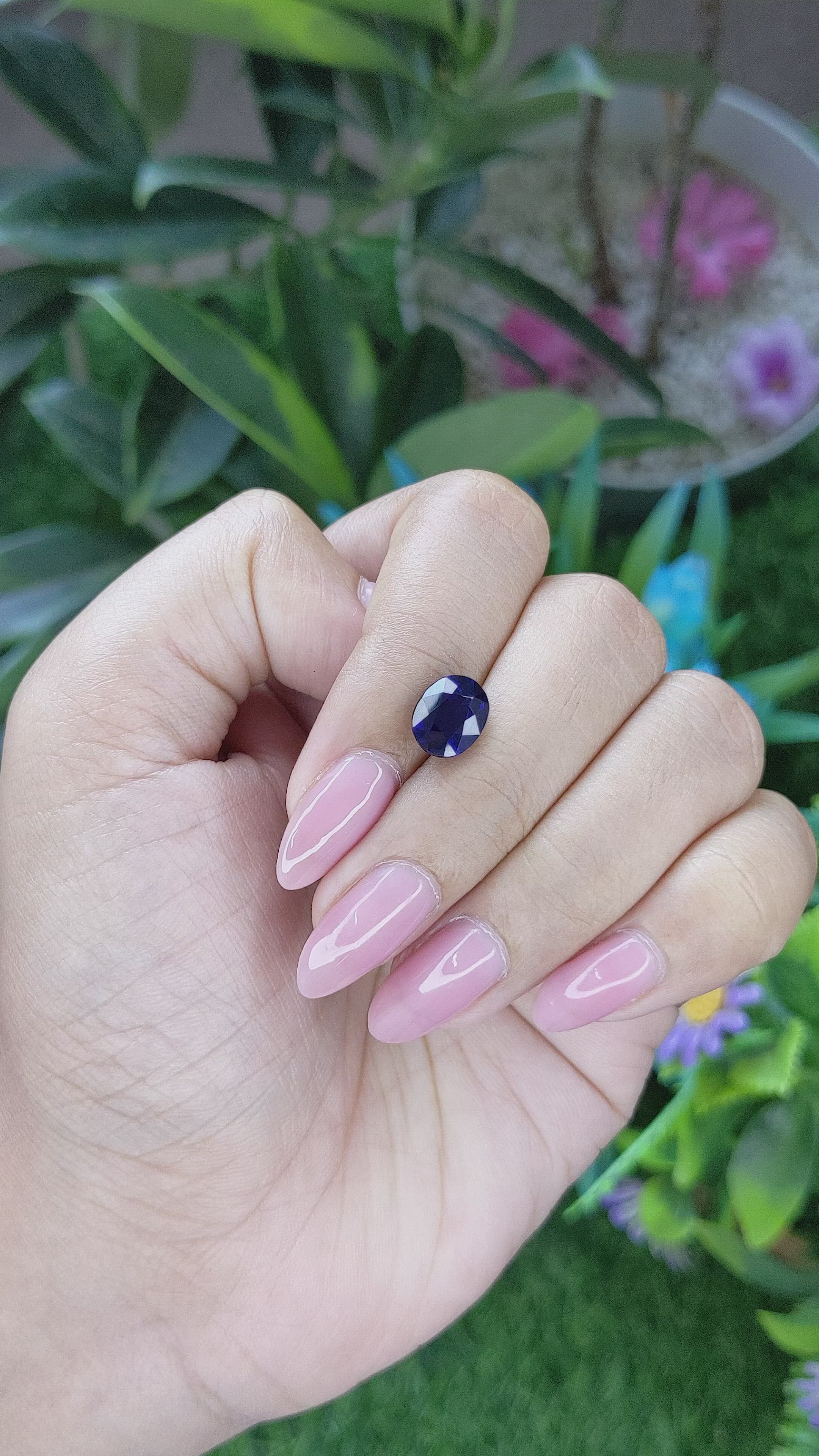 2.74 Ct. Blue Sapphire from Tanzania Size Video