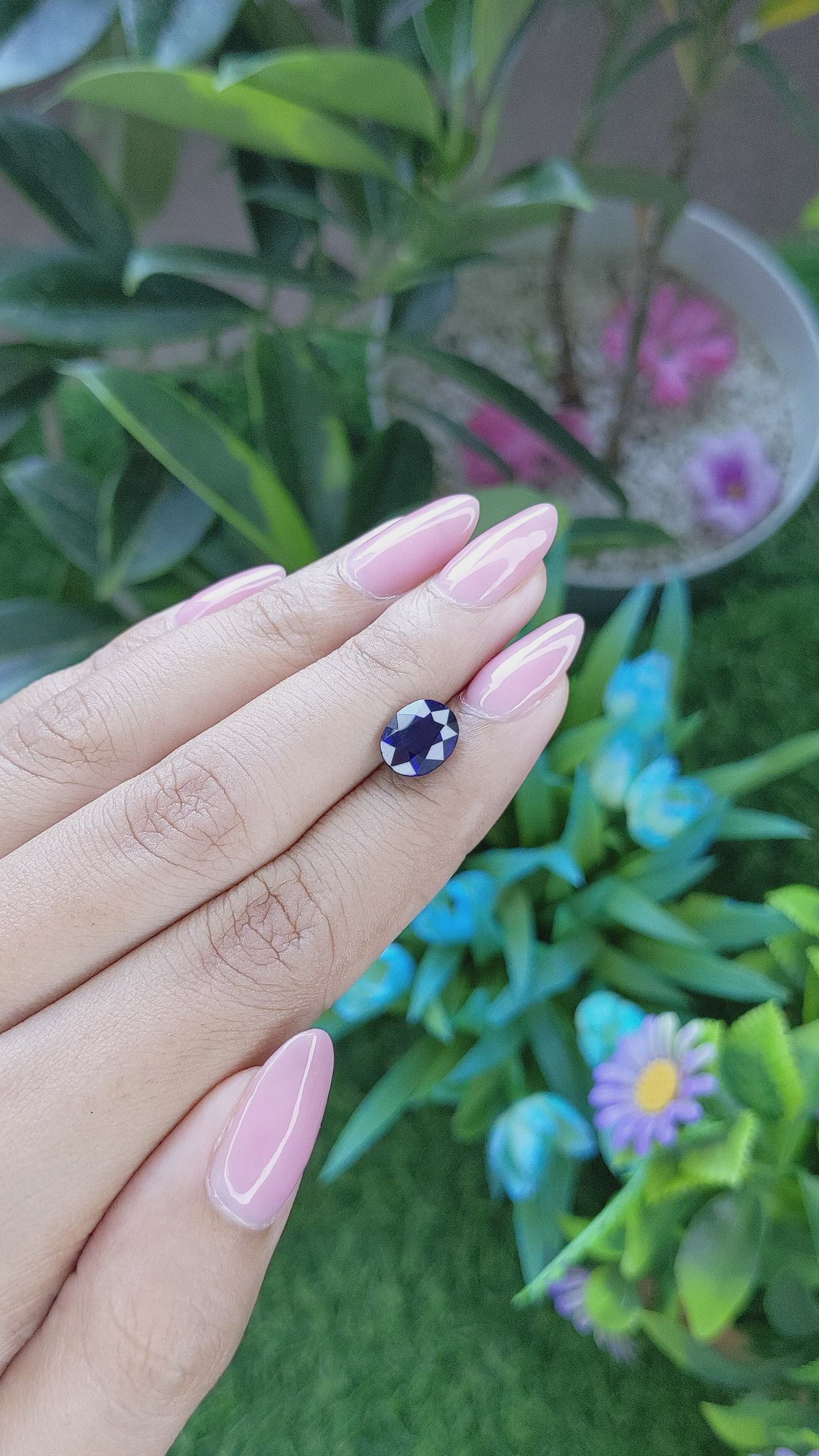 2.74 Ct. Blue Sapphire from Tanzania Size Video