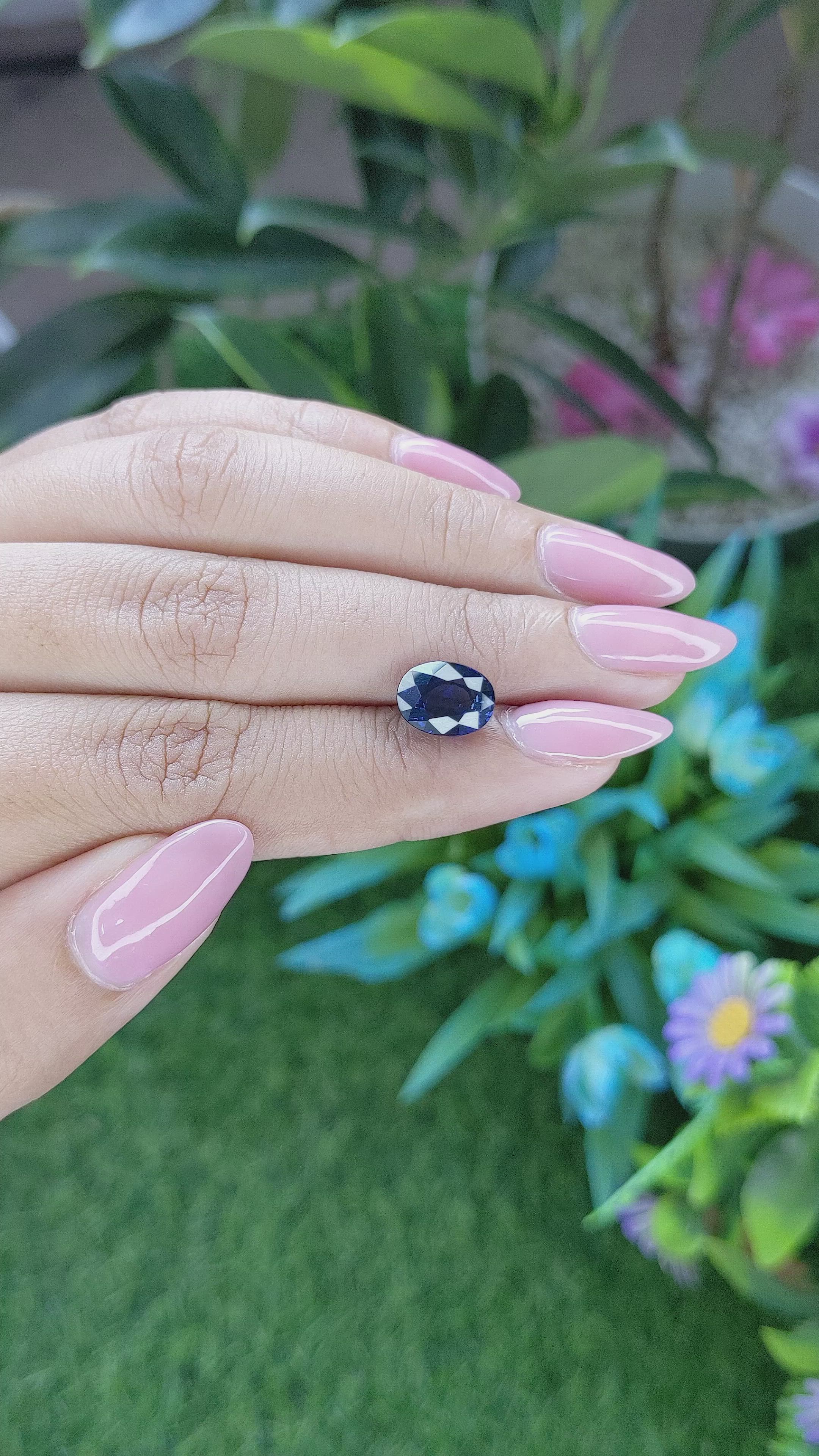 3.32 Ct. Blue Sapphire from Madagascar Size Video