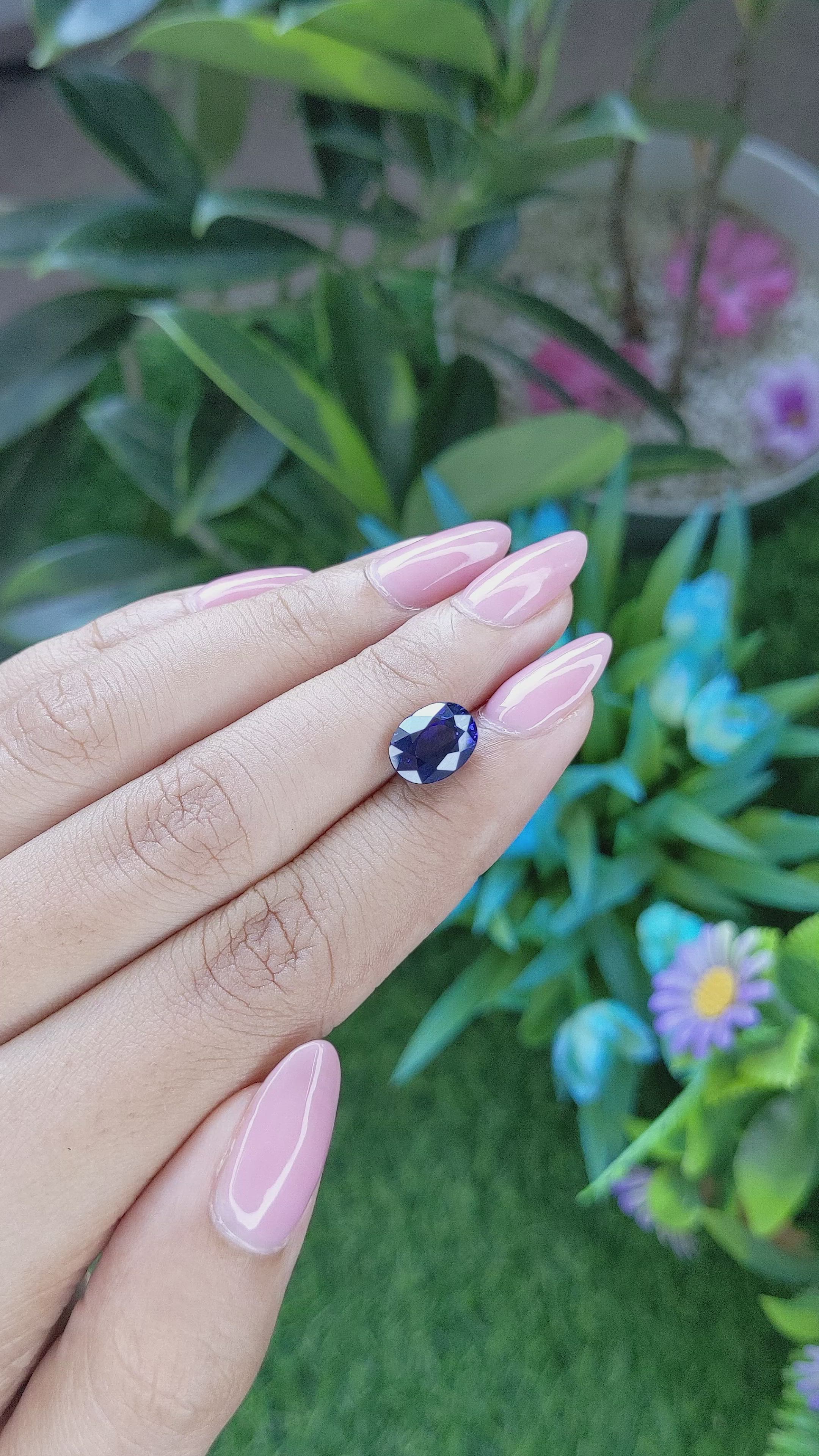 3.32 Ct. Blue Sapphire from Madagascar Size Video