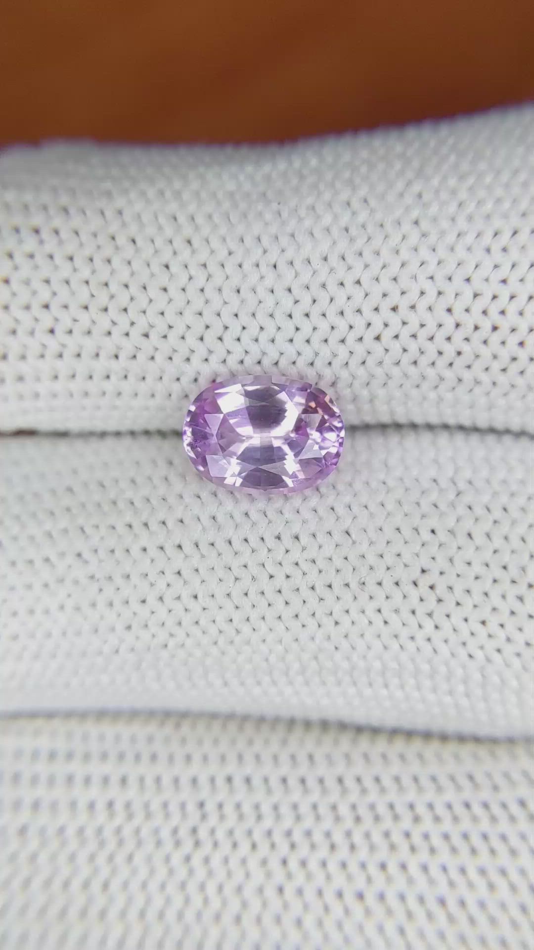 2.19 Ct. Pinkish Purple Sapphire from Ceylon (Sri Lanka) Size Video