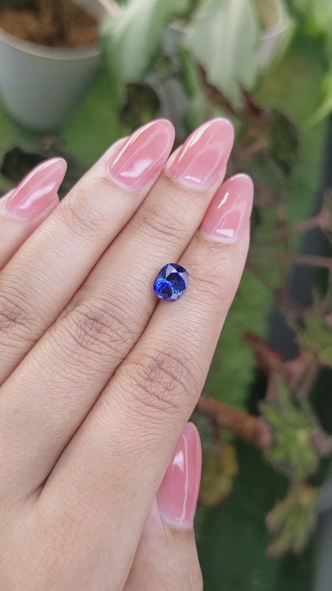 2.04 Ct. Blue Sapphire from Ceylon (Sri Lanka) Size Video
