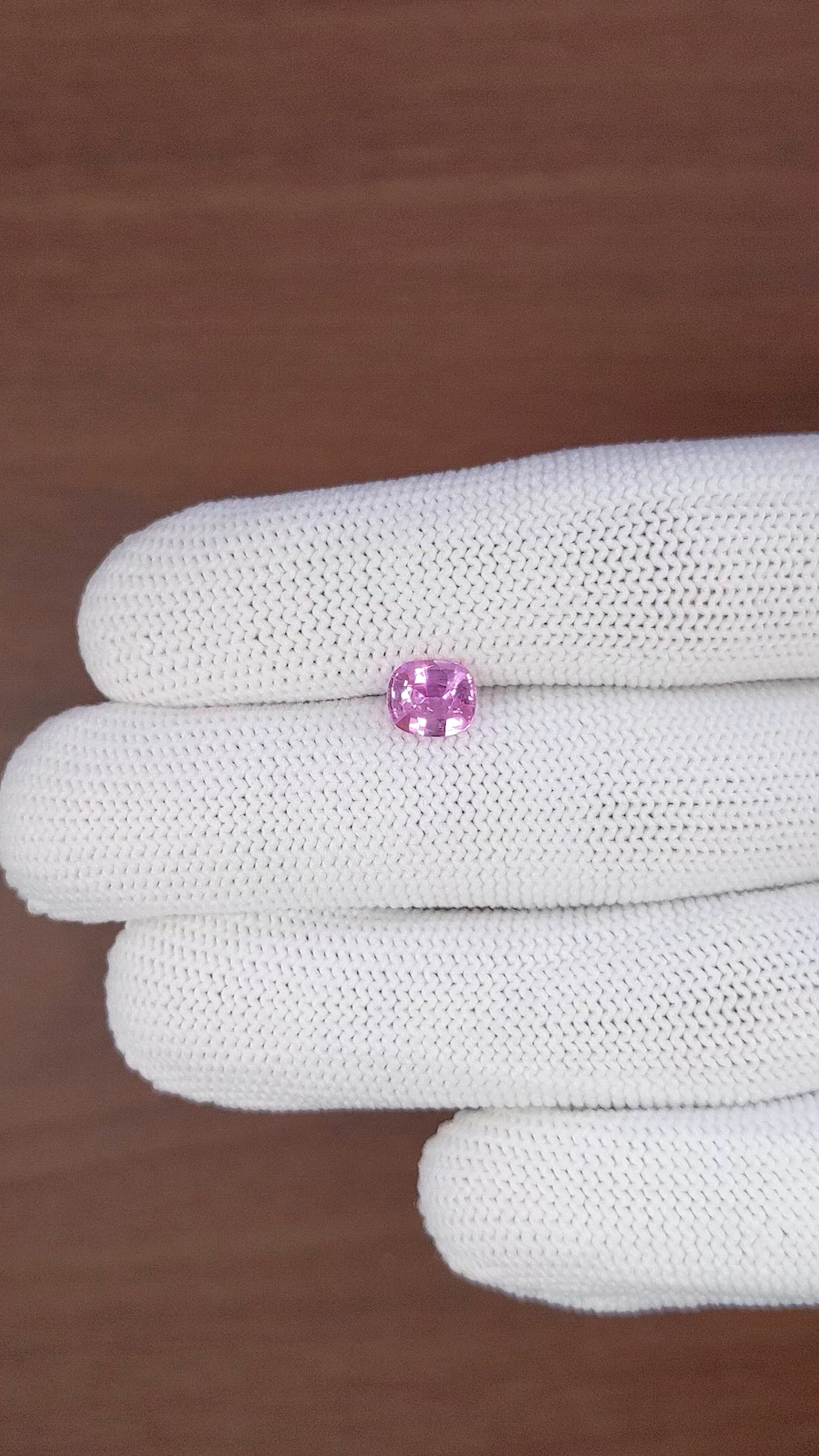 1.26 Ct. Purplish Pink Sapphire from Ceylon (Sri Lanka) Size Video