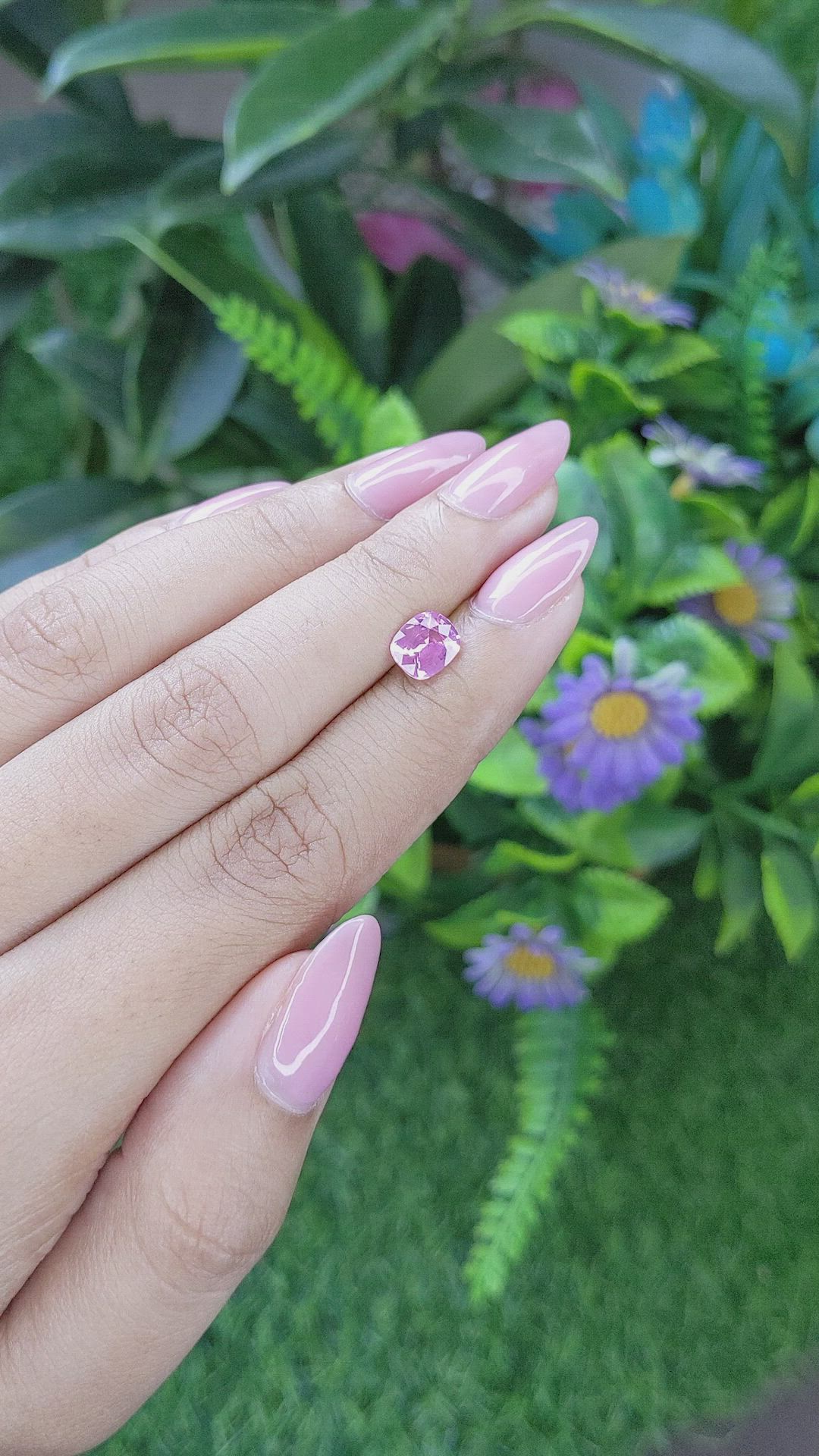 1.26 Ct. Purplish Pink Sapphire from Ceylon (Sri Lanka) Size Video