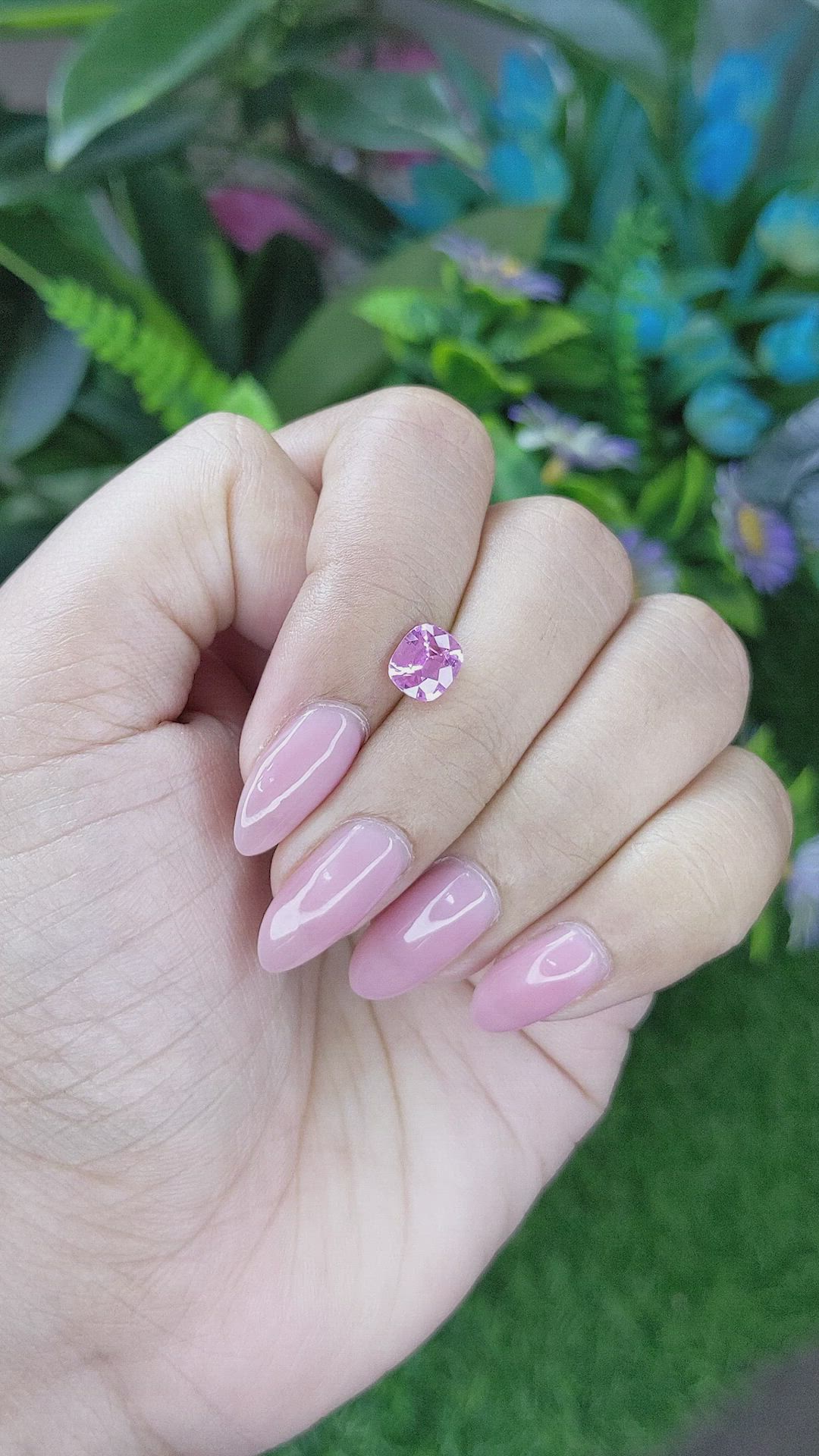 1.26 Ct. Purplish Pink Sapphire from Ceylon (Sri Lanka) Size Video