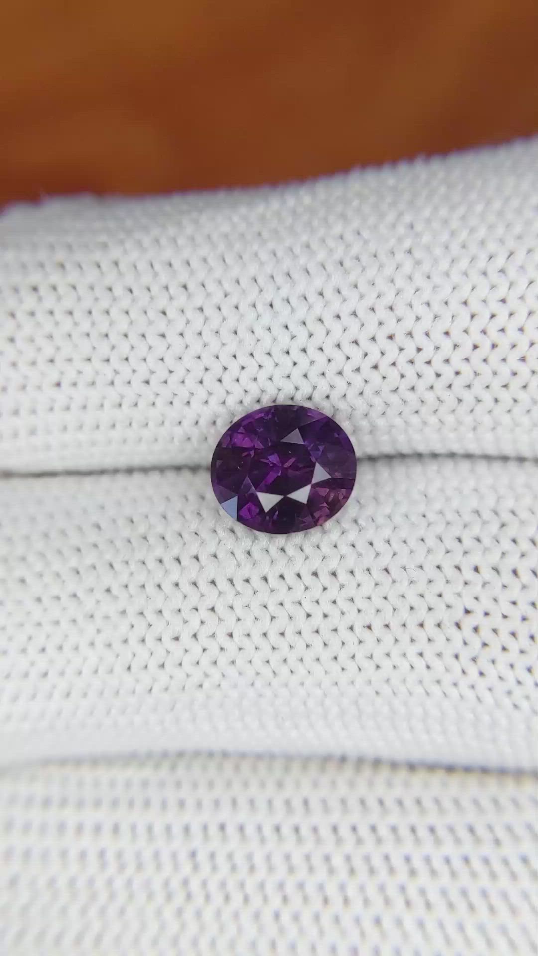 2.11 Ct. Pinkish Purple Sapphire from Ceylon (Sri Lanka) Size Video