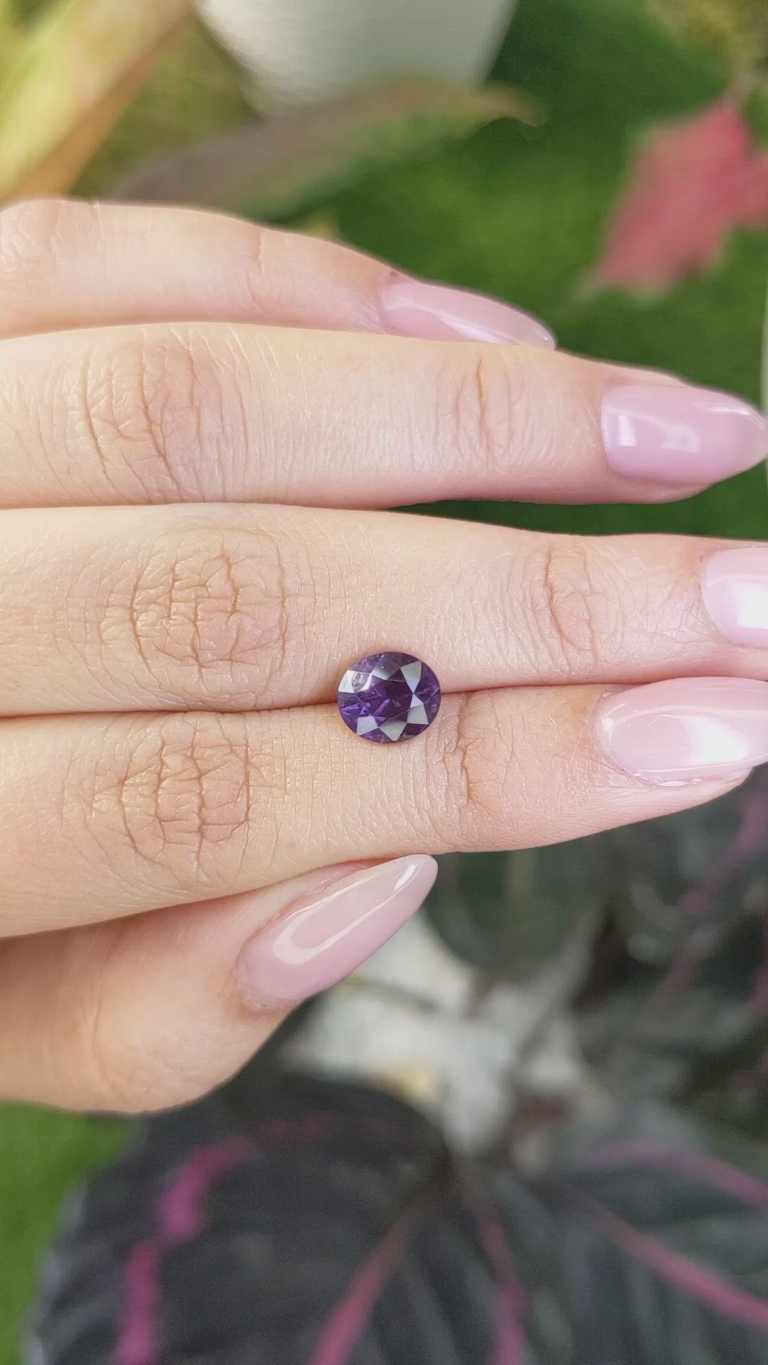 2.11 Ct. Pinkish Purple Sapphire from Ceylon (Sri Lanka) Size Video