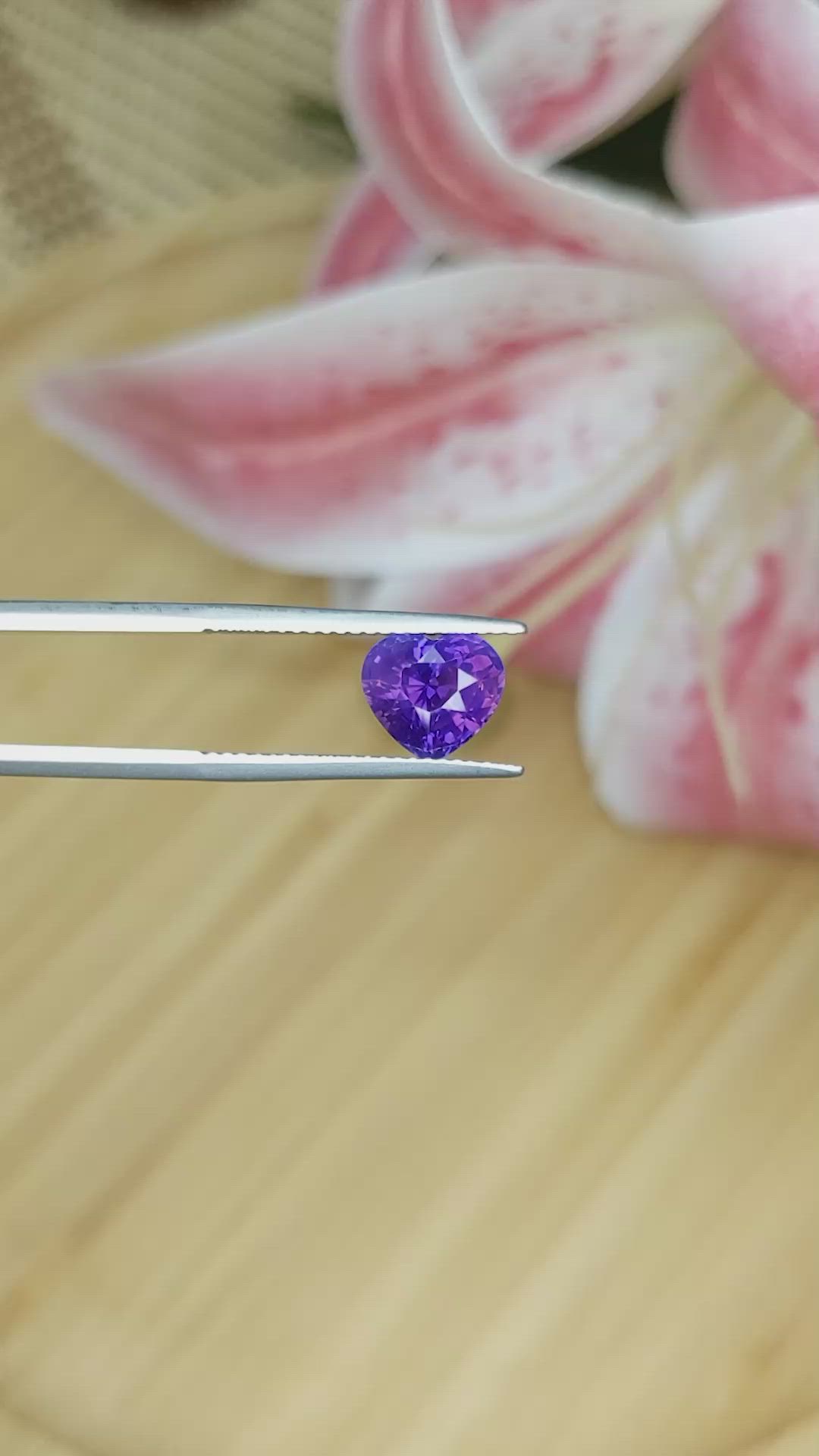 2.57 Ct. Purple Sapphire from Ceylon (Sri Lanka) Size Video