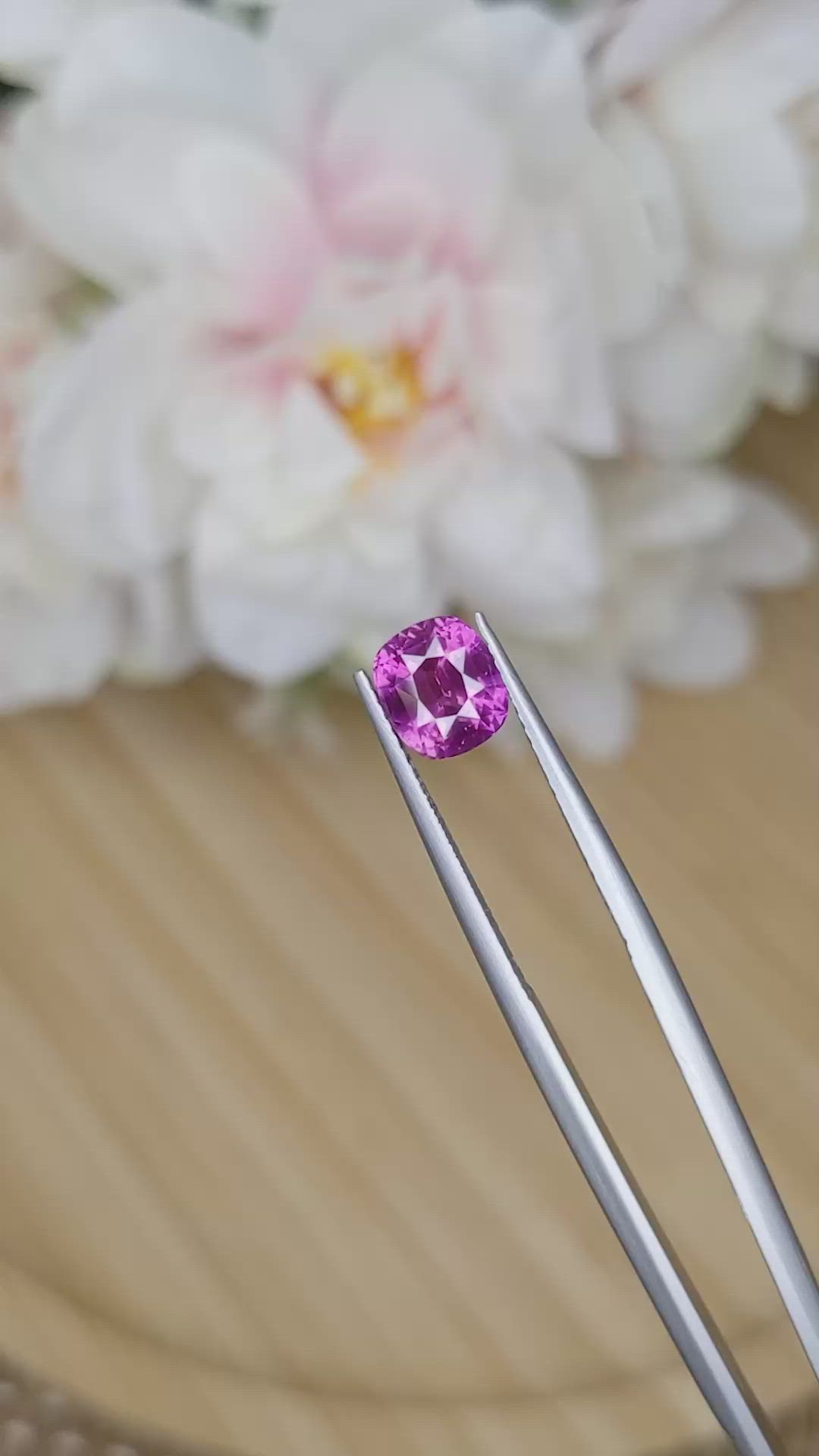 2.16 Ct. Purplish Pink Sapphire from Ceylon (Sri Lanka) Size Video