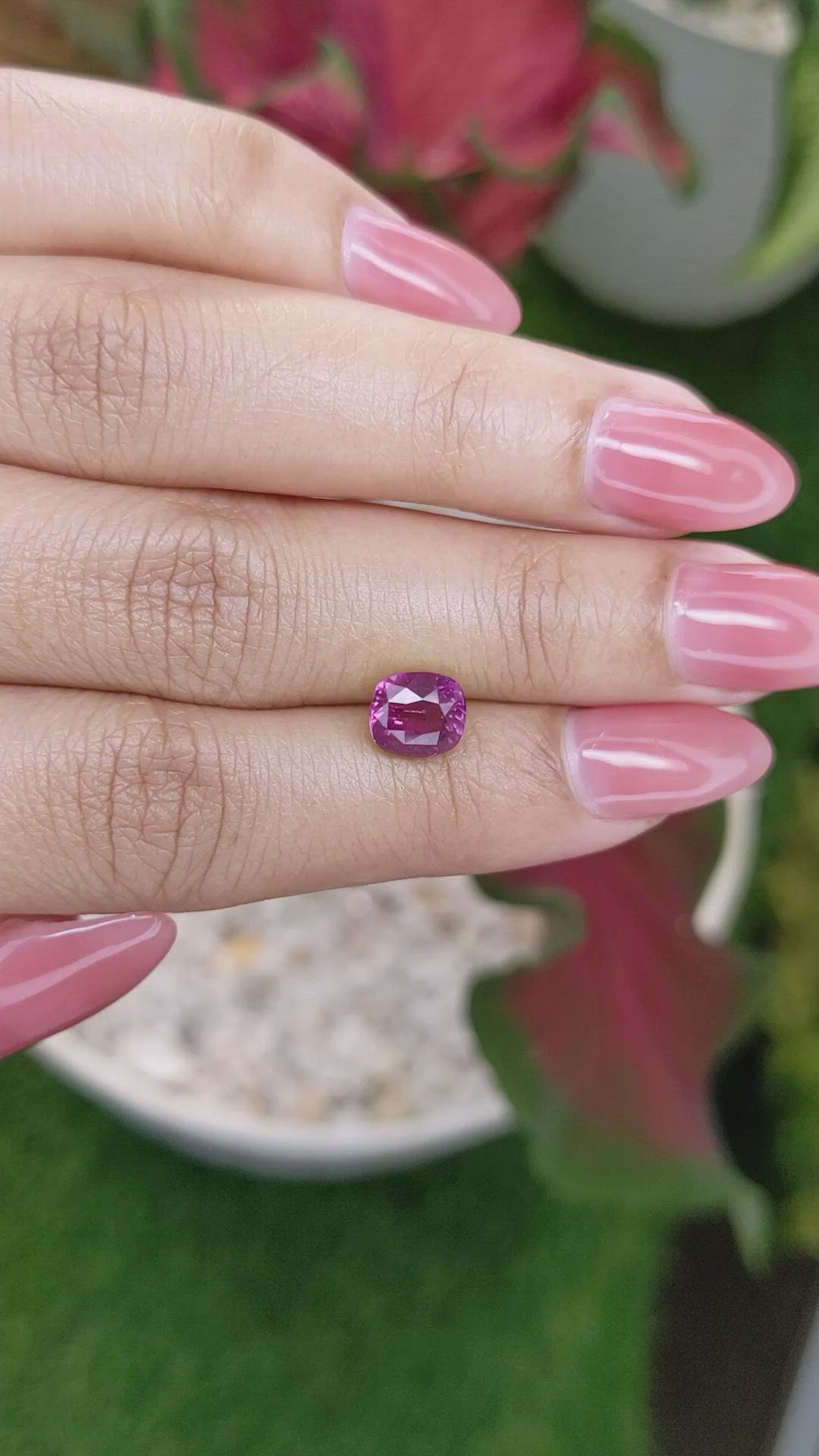 2.16 Ct. Purplish Pink Sapphire from Ceylon (Sri Lanka) Size Video